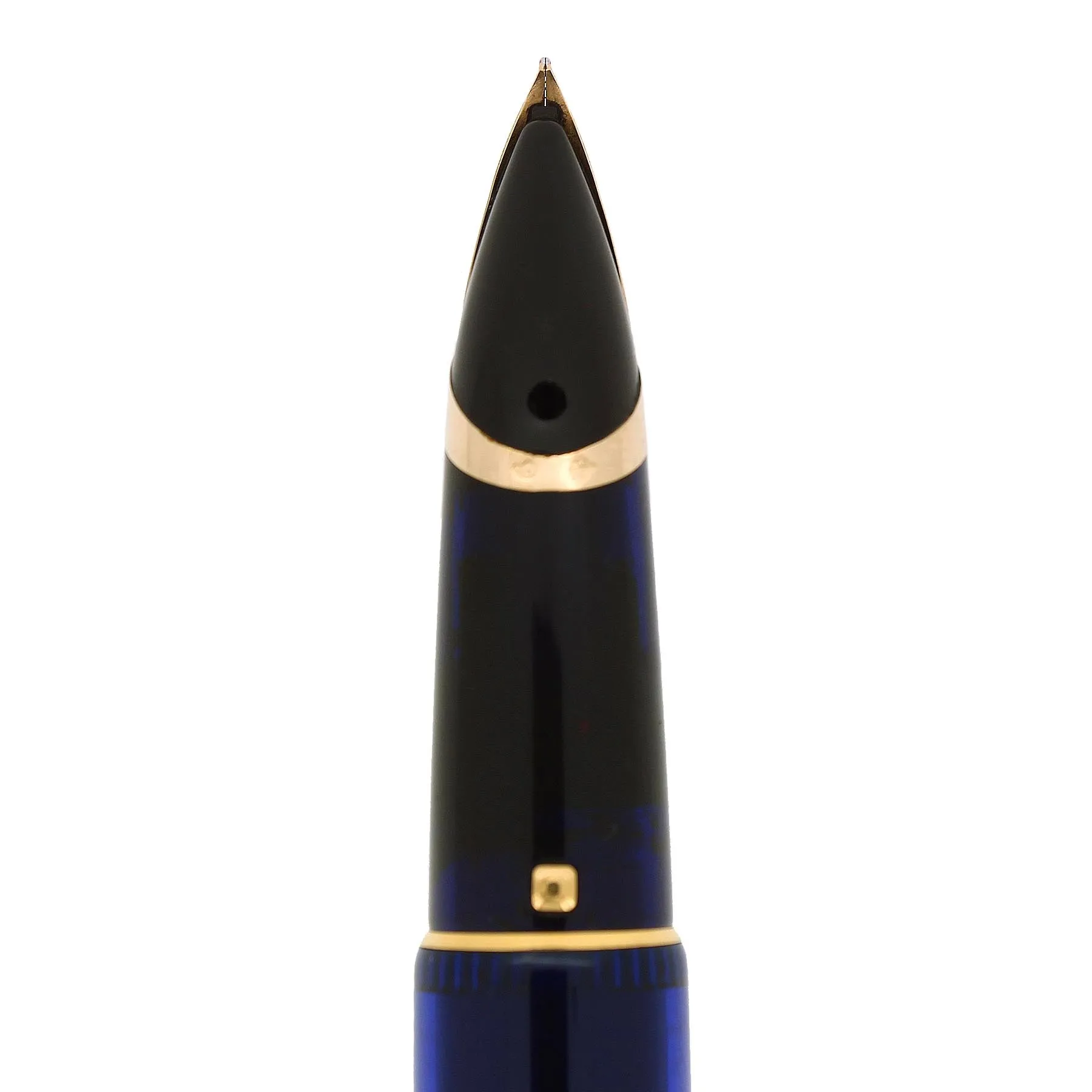 1990S WATERMAN EDSON SAPPHIRE BLUE 18K FINE NIB FOUNTAIN PEN NEAR MINT CONDITION