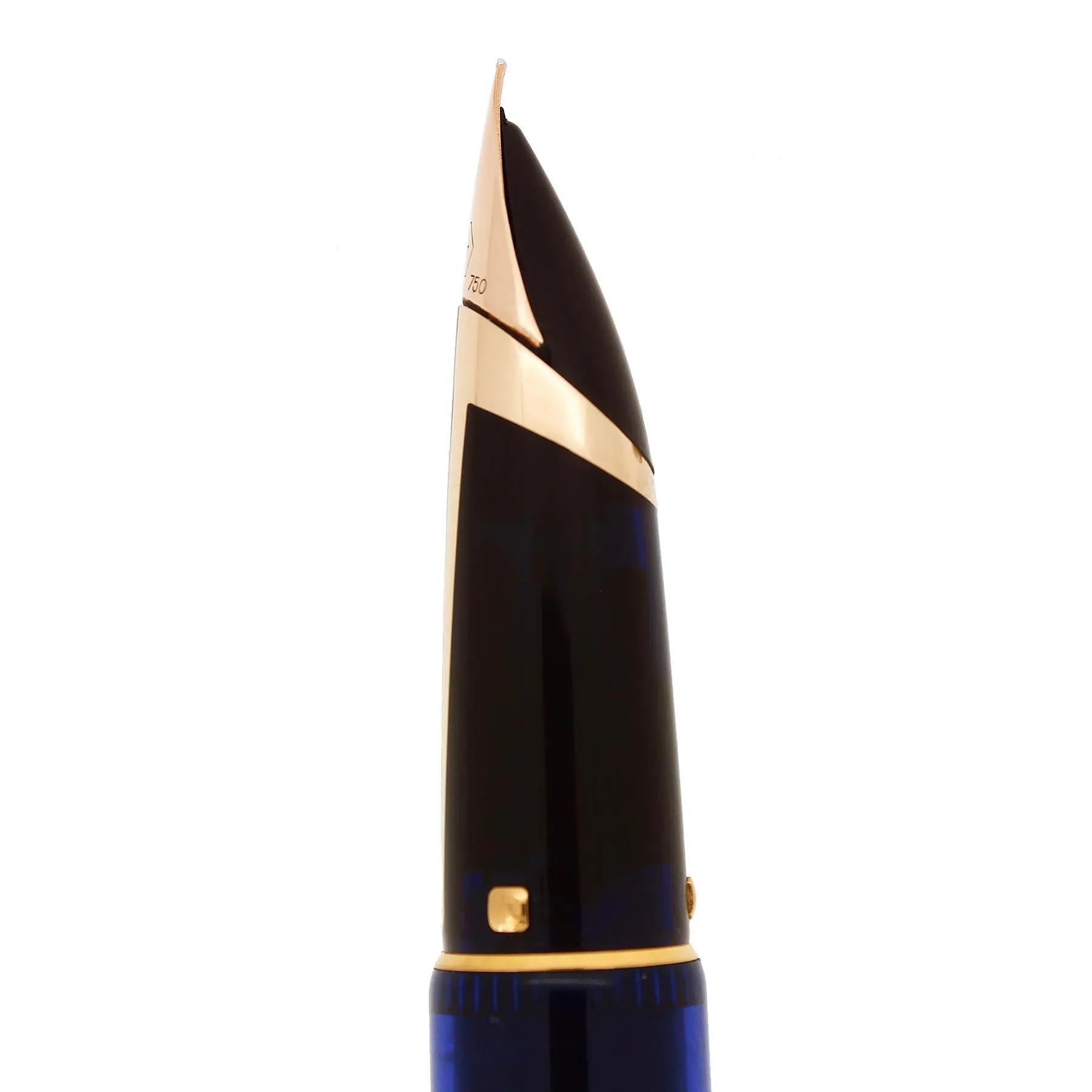 1990S WATERMAN EDSON SAPPHIRE BLUE 18K FINE NIB FOUNTAIN PEN NEAR MINT CONDITION