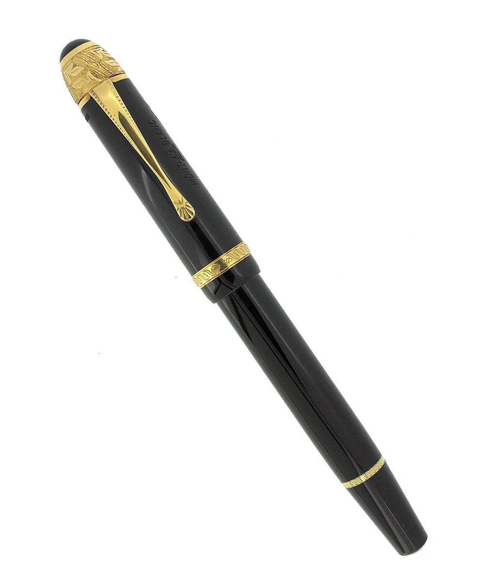 1995 MONTBLANC VOLTAIRE WRITERS EDITION MEISTERSTUCK FOUNTAIN PEN W/BOX & PAPERS