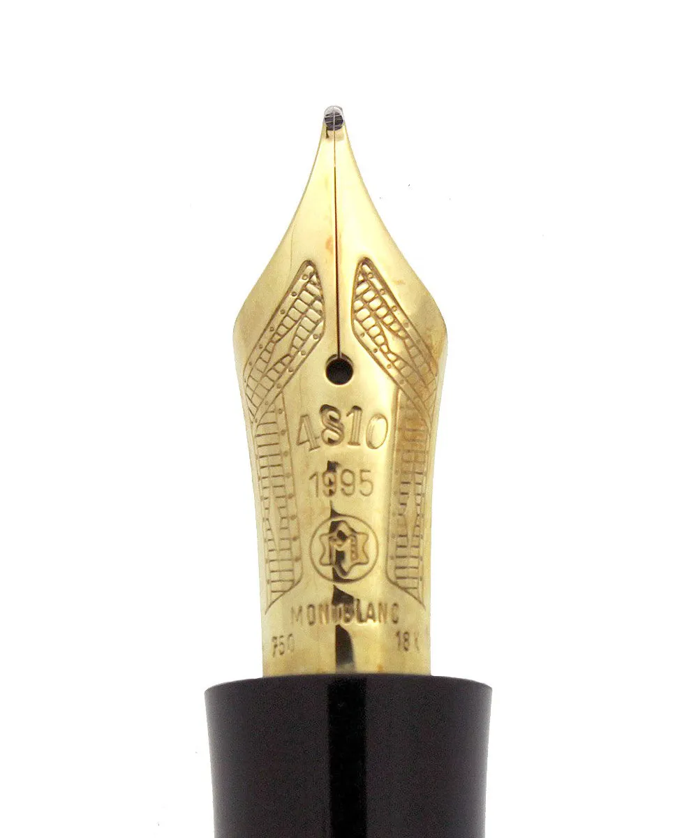 1995 MONTBLANC VOLTAIRE WRITERS EDITION MEISTERSTUCK FOUNTAIN PEN W/BOX & PAPERS