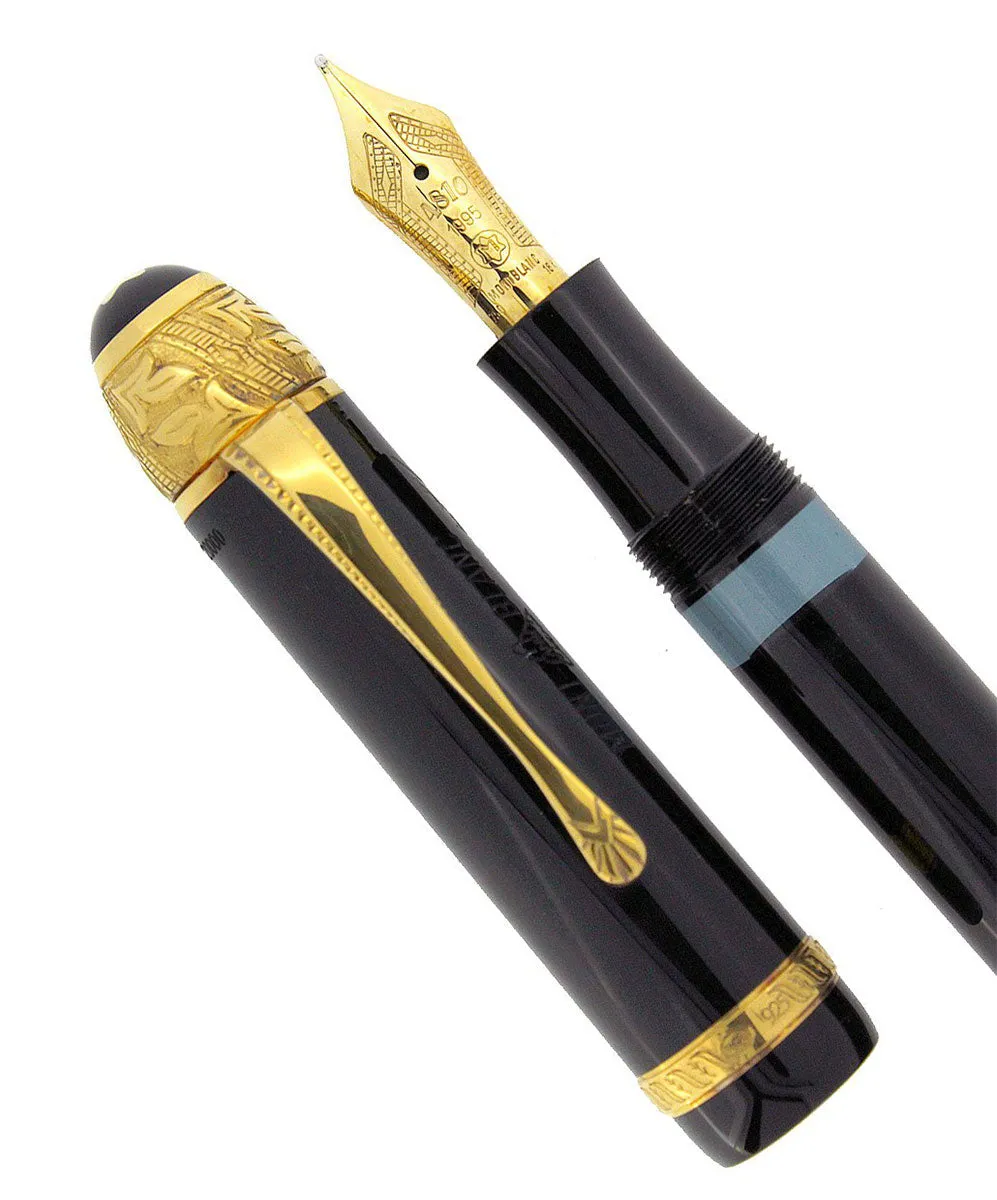 1995 MONTBLANC VOLTAIRE WRITERS EDITION MEISTERSTUCK FOUNTAIN PEN W/BOX & PAPERS