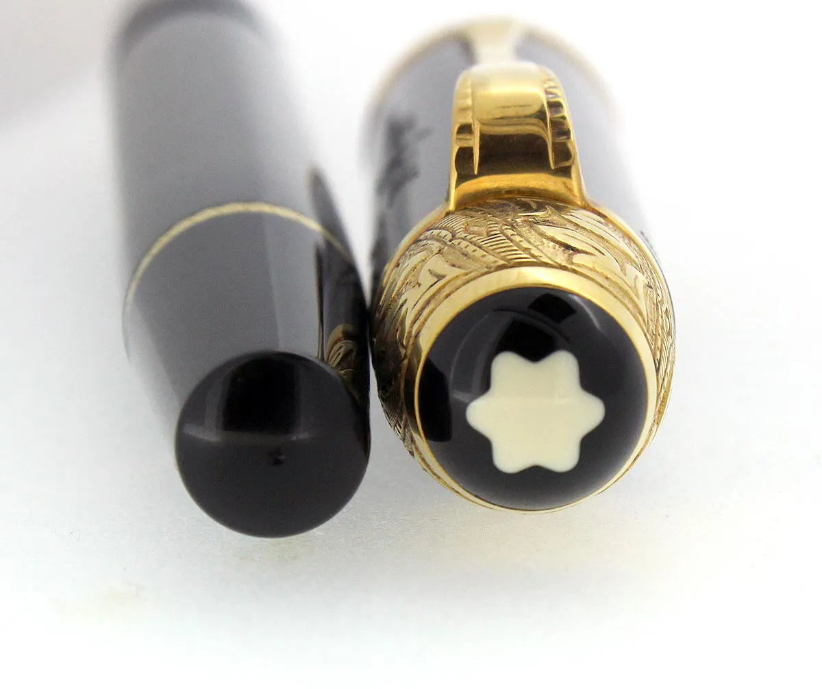 1995 MONTBLANC VOLTAIRE WRITERS EDITION MEISTERSTUCK FOUNTAIN PEN W/BOX & PAPERS