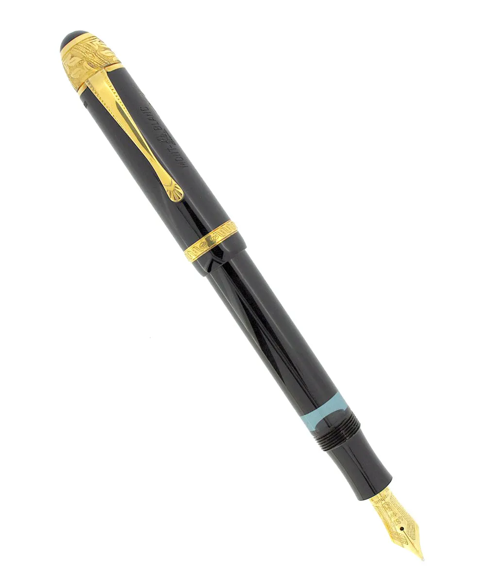 1995 MONTBLANC VOLTAIRE WRITERS EDITION MEISTERSTUCK FOUNTAIN PEN W/BOX & PAPERS