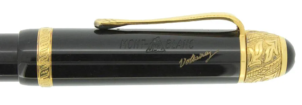 1995 MONTBLANC VOLTAIRE WRITERS EDITION MEISTERSTUCK FOUNTAIN PEN W/BOX & PAPERS
