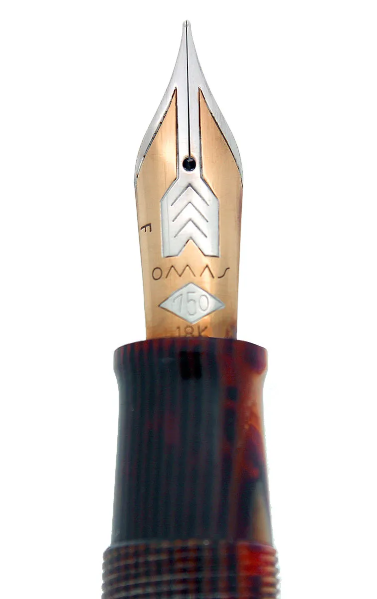 1997 OMAS EXTRA PARAGON ARCO BRONZE CELLULOID FOUNTAIN PEN IN BOX NEVER INKED