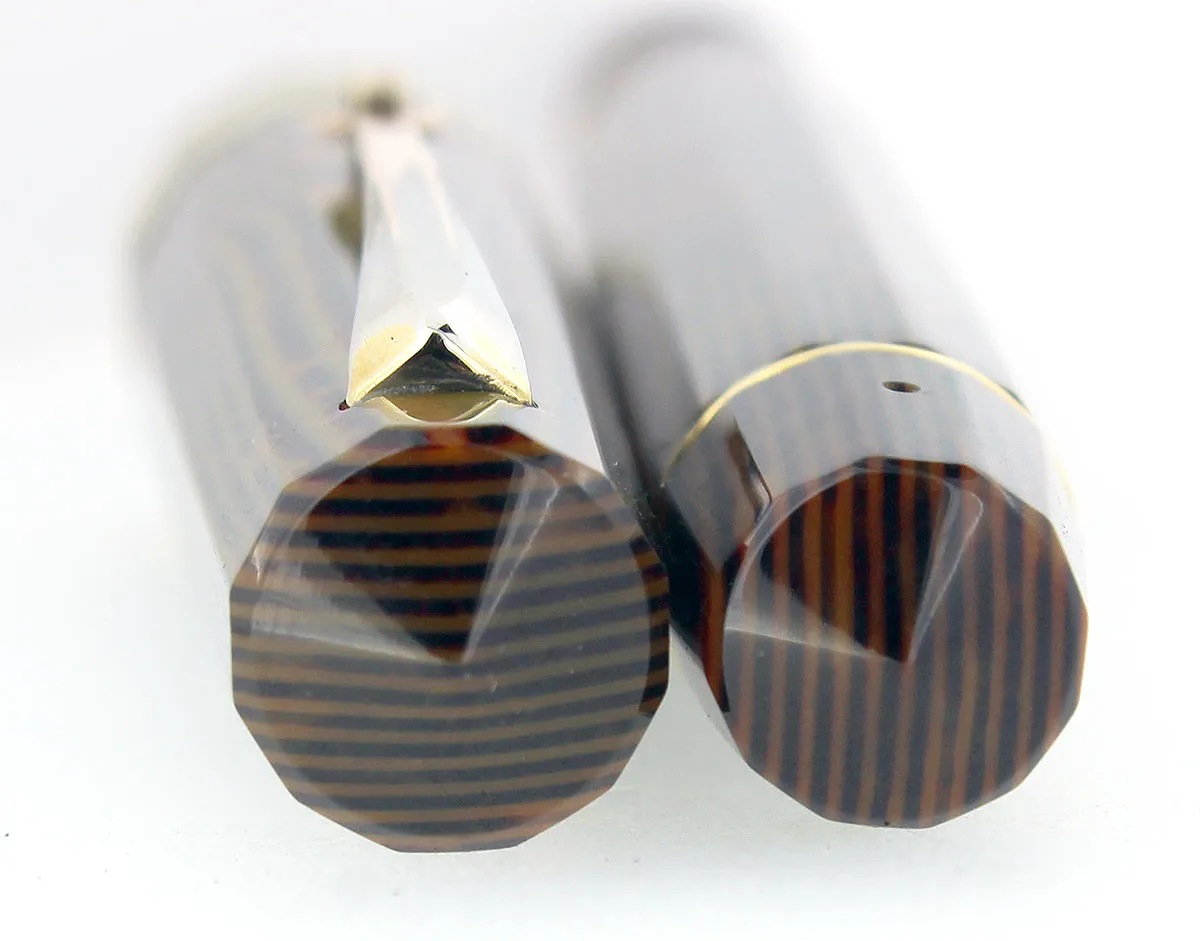 1997 OMAS EXTRA PARAGON ARCO BRONZE CELLULOID FOUNTAIN PEN IN BOX NEVER INKED