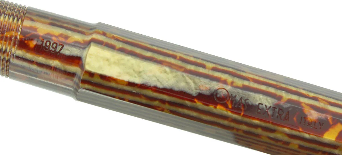 1997 OMAS EXTRA PARAGON ARCO BRONZE CELLULOID FOUNTAIN PEN IN BOX NEVER INKED
