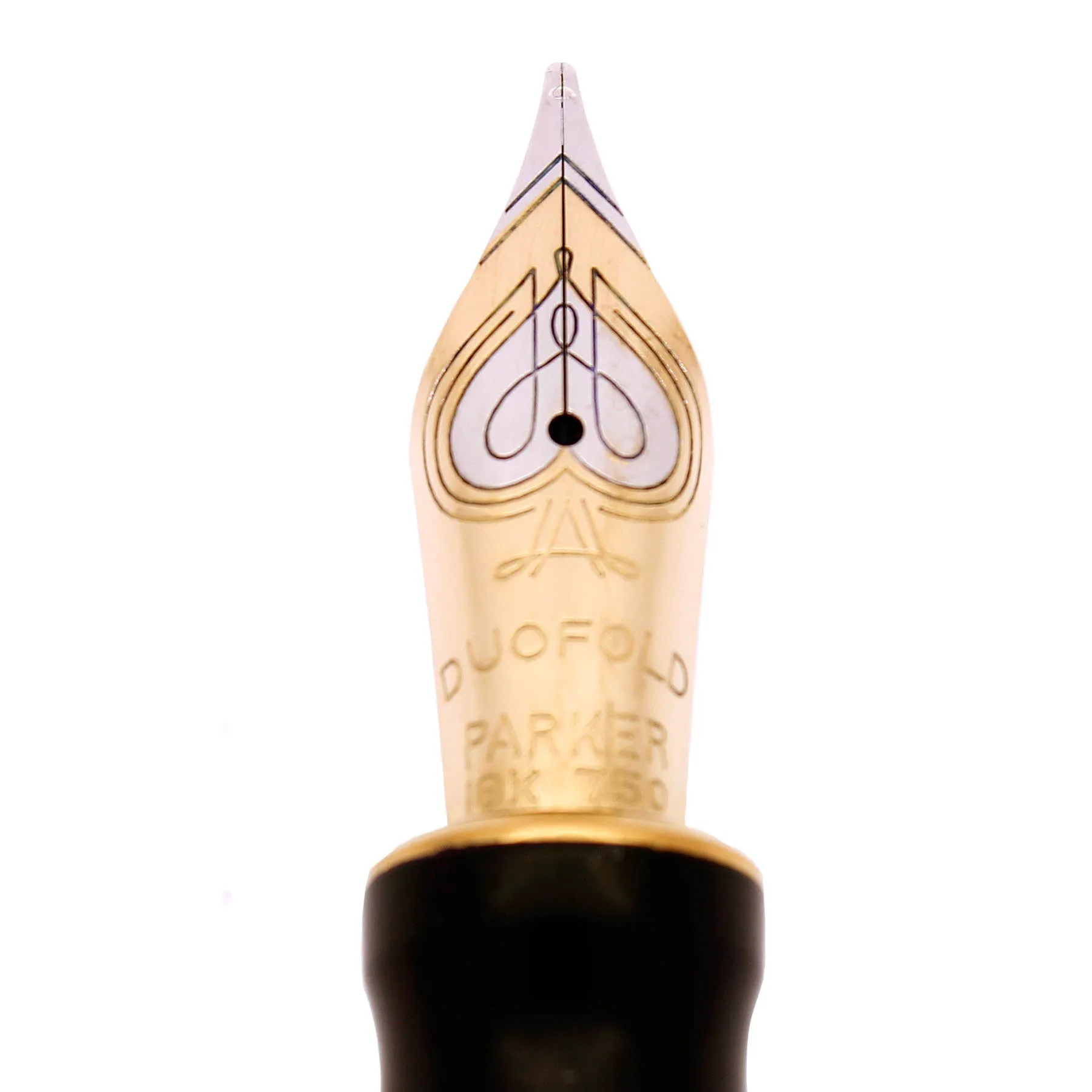 2004 PARKER DUOFOLD CENTENNIAL BLACK FOUNTAIN PEN & ROLLERBALL SET NEAR MINT