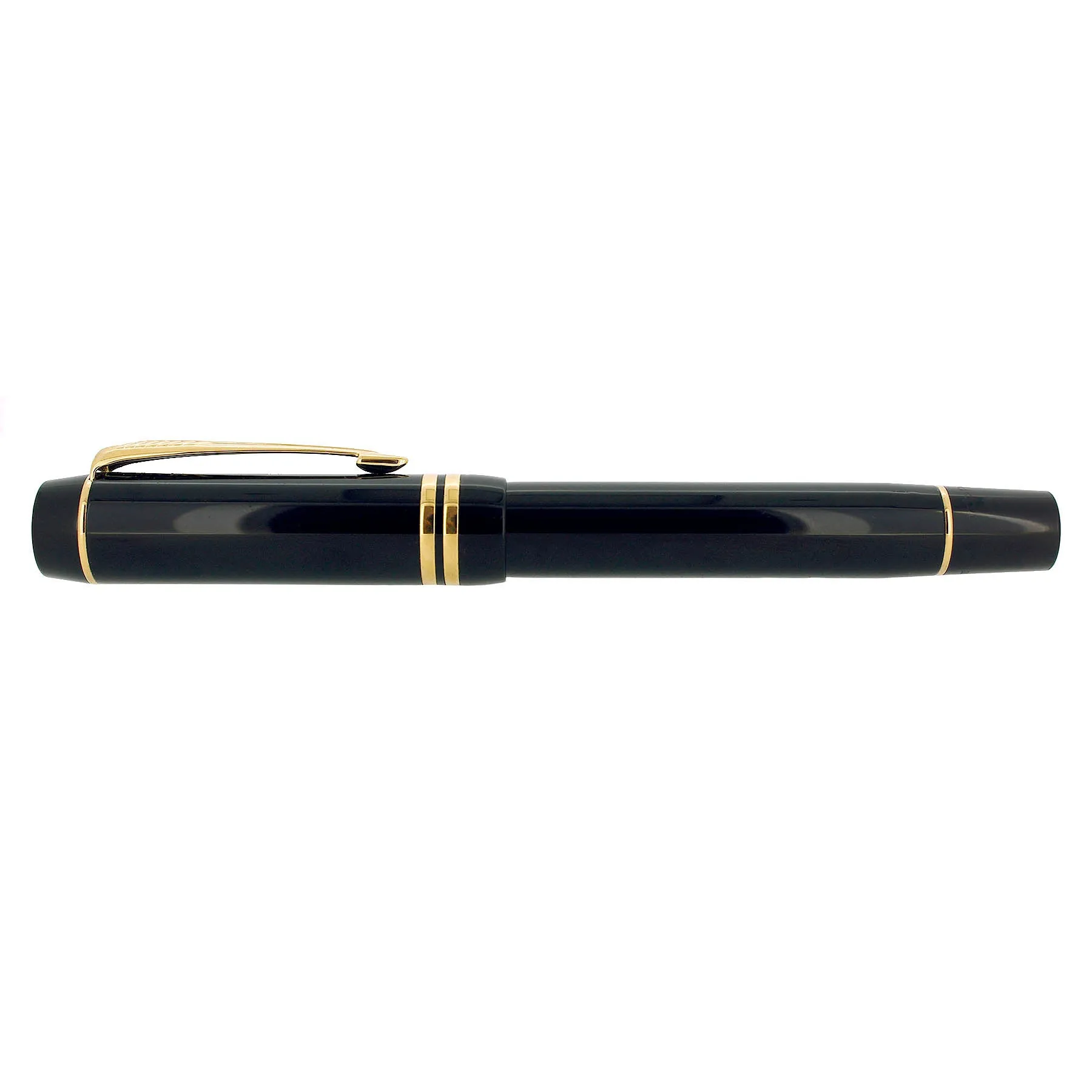 2004 PARKER DUOFOLD CENTENNIAL BLACK FOUNTAIN PEN & ROLLERBALL SET NEAR MINT