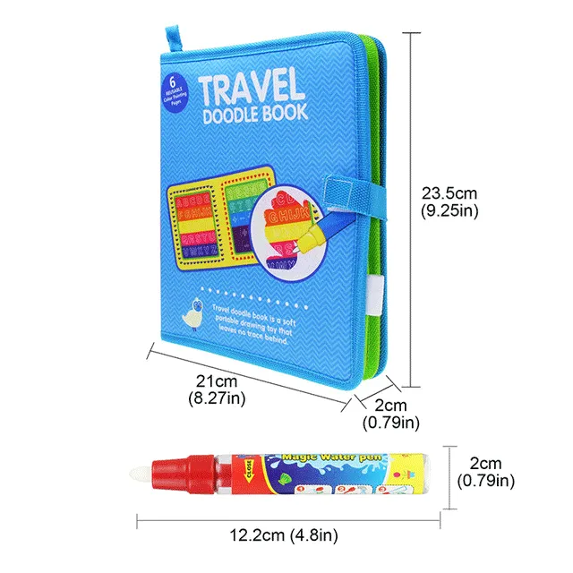 23.5 * 21cm portable water drawing book and magic pen reusable Doodle book painting board for coloring educational toys for children