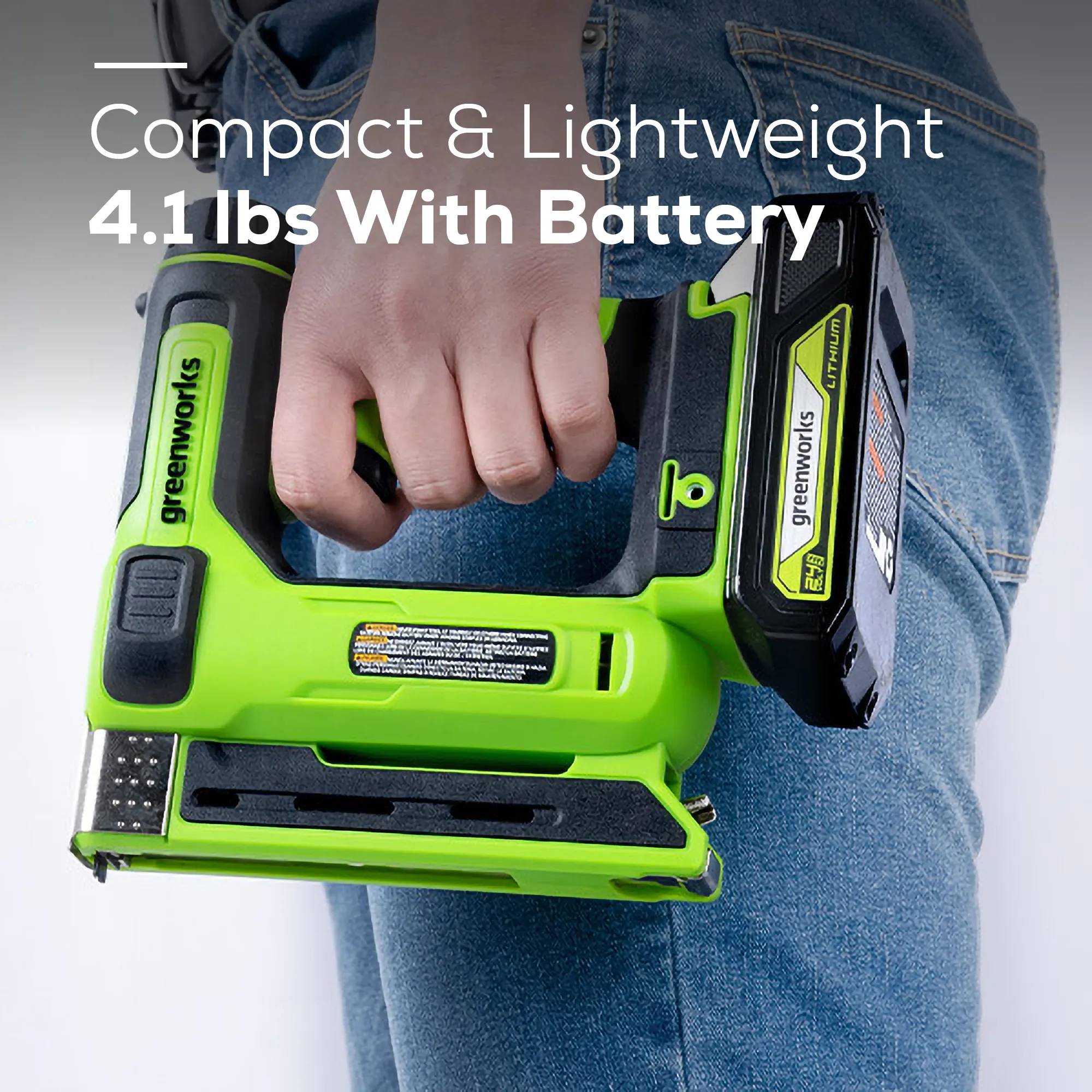24V 3/8" Crown Stapler, Cordless Narrow Nail Stapler (Tool Only)