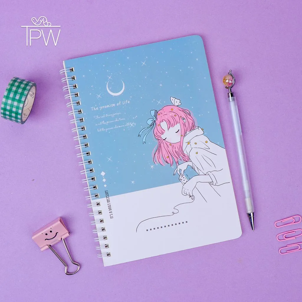 Aesthetic Girl A5 Spiral Notebook