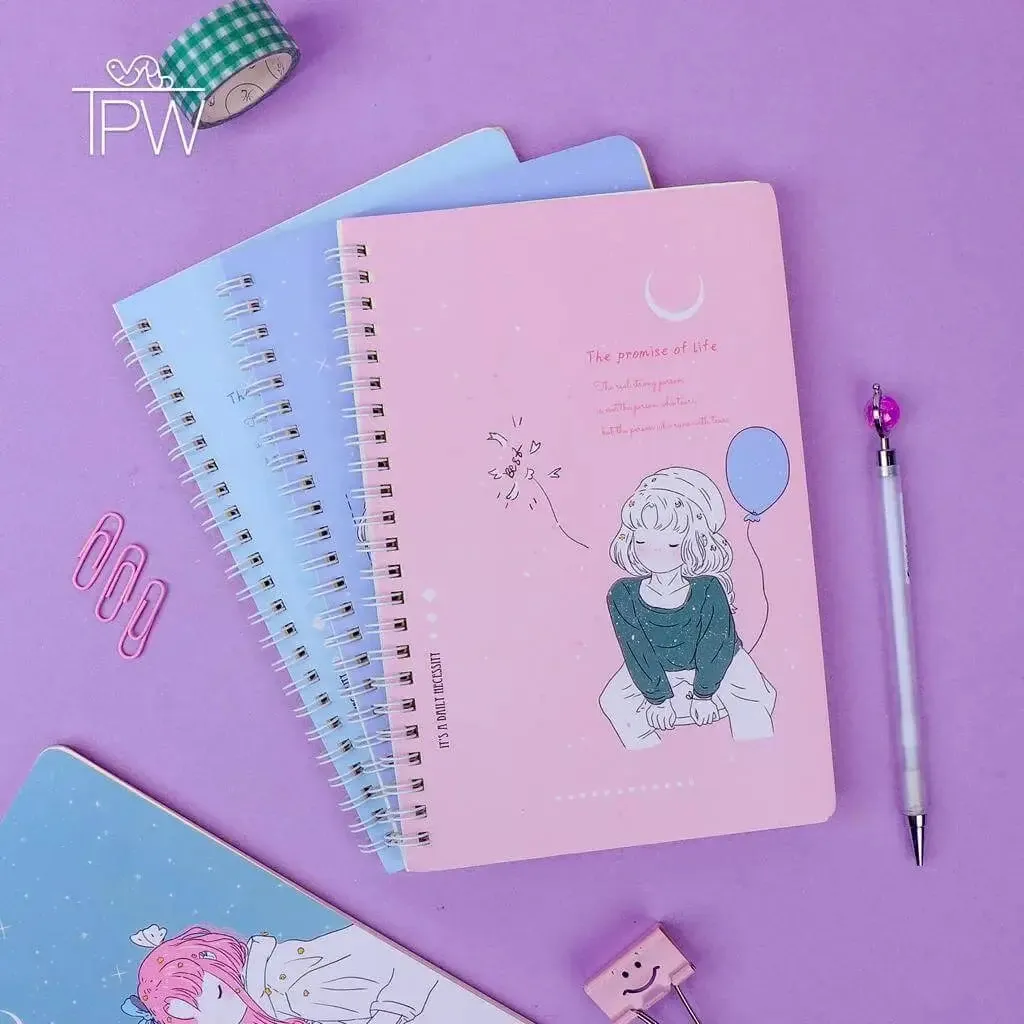 Aesthetic Girl A5 Spiral Notebook