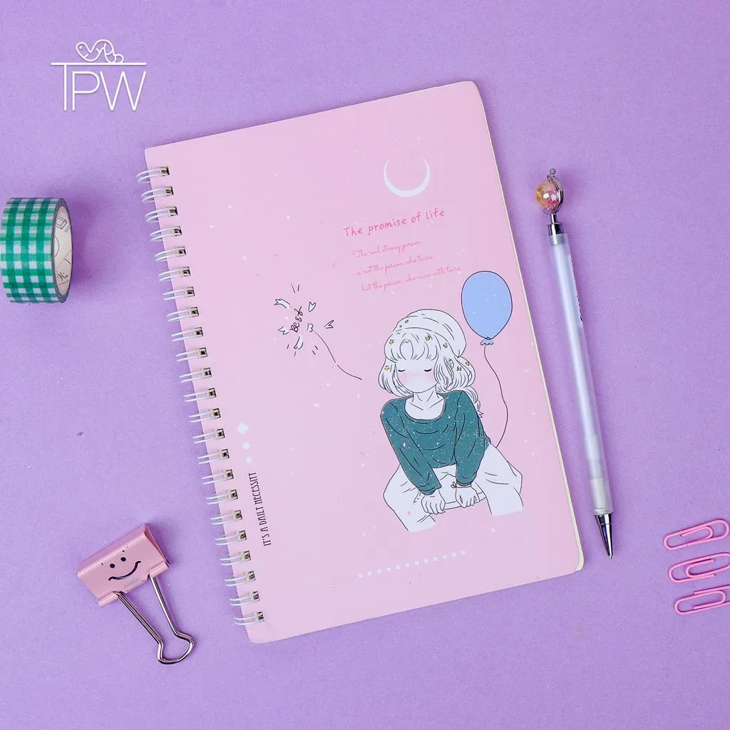 Aesthetic Girl A5 Spiral Notebook
