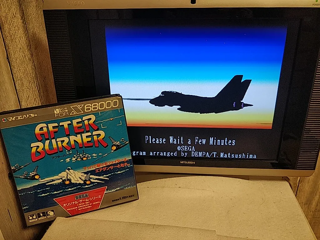 After Burner for SHARP X68000 shooter Game set/Gamedisk,manual,Box, tested-e1025