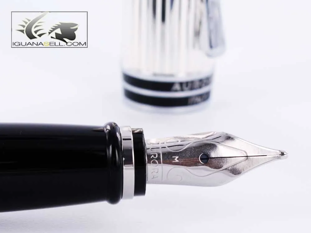 Aurora Ipsilon Fountain Pen Sterling & Black Medium