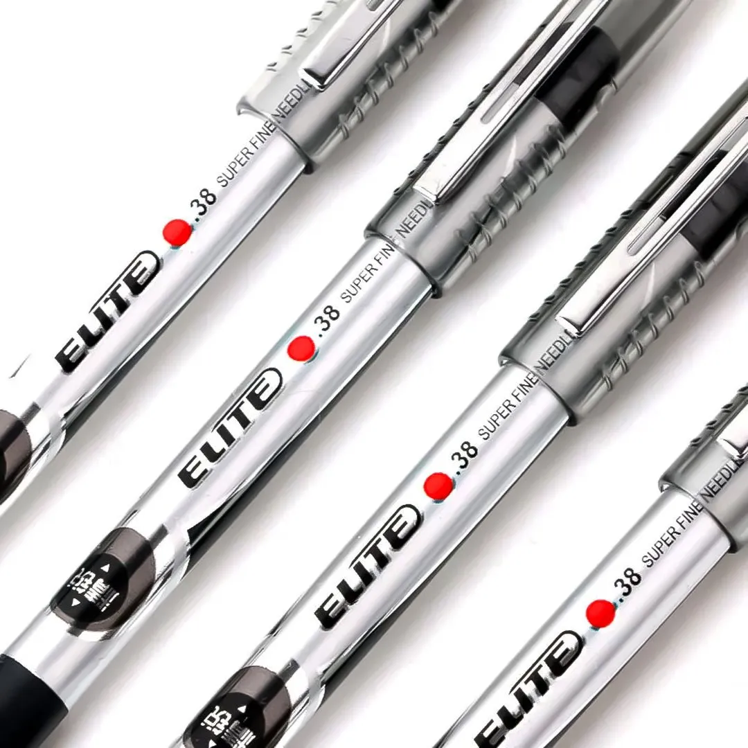 Baoke Elite Silver Body Black Ink Gel Pen-Pack Of 6