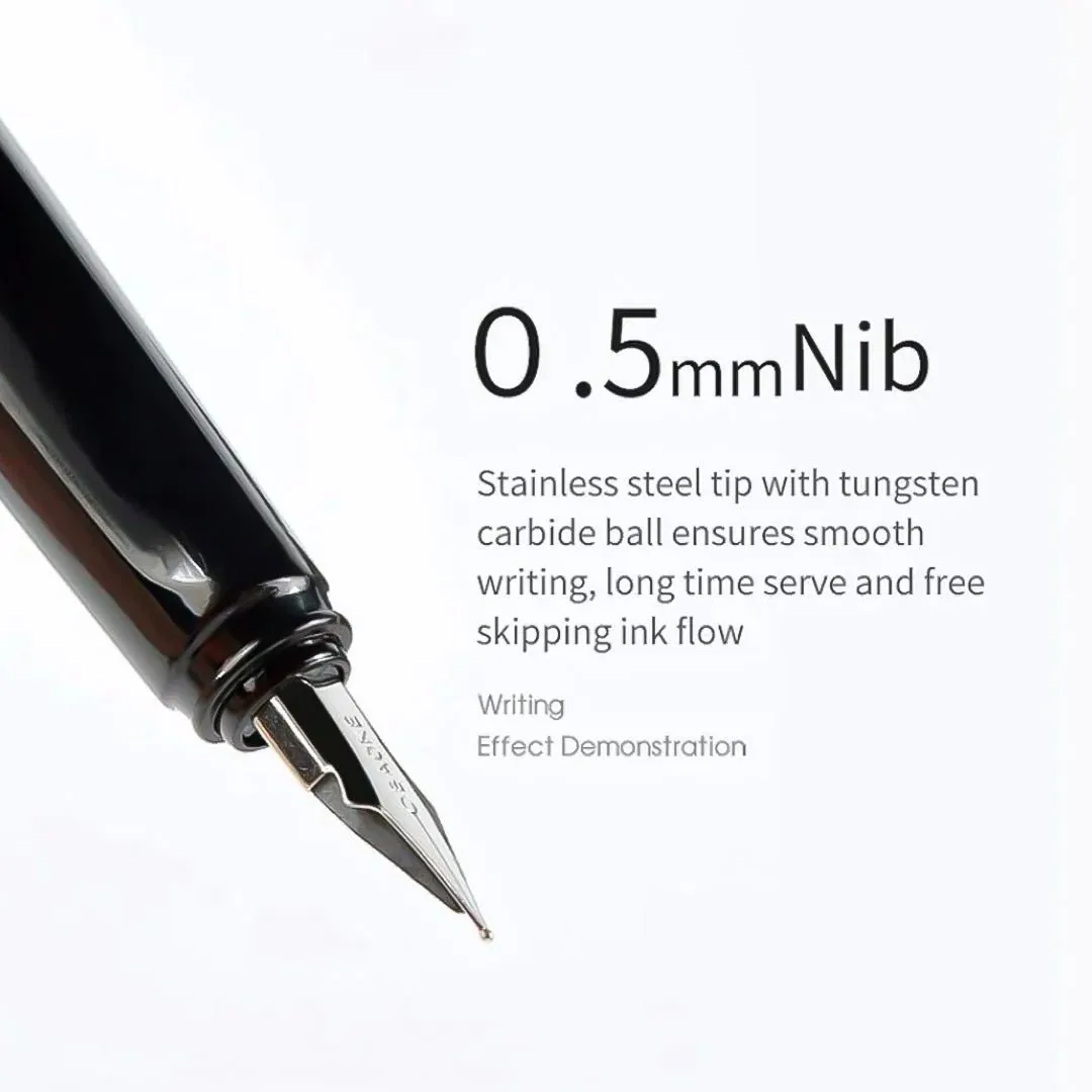 Baoke 0.5mm Fountain Pen, Black Body - Model PM 149B, Premium Writing Instrument