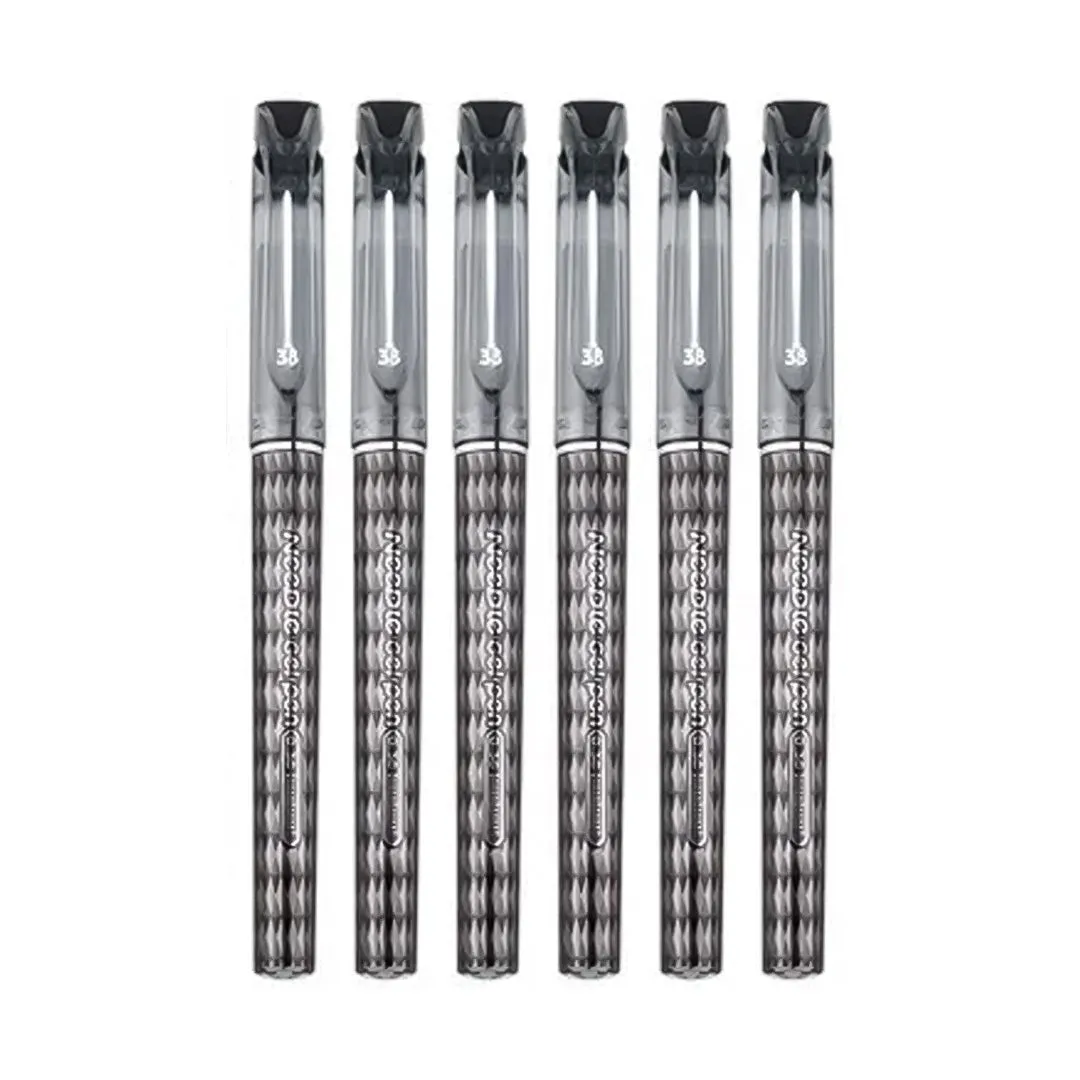 Baoke Needle Black Ink 0.38mm Gel Pen (Pack Of 6)