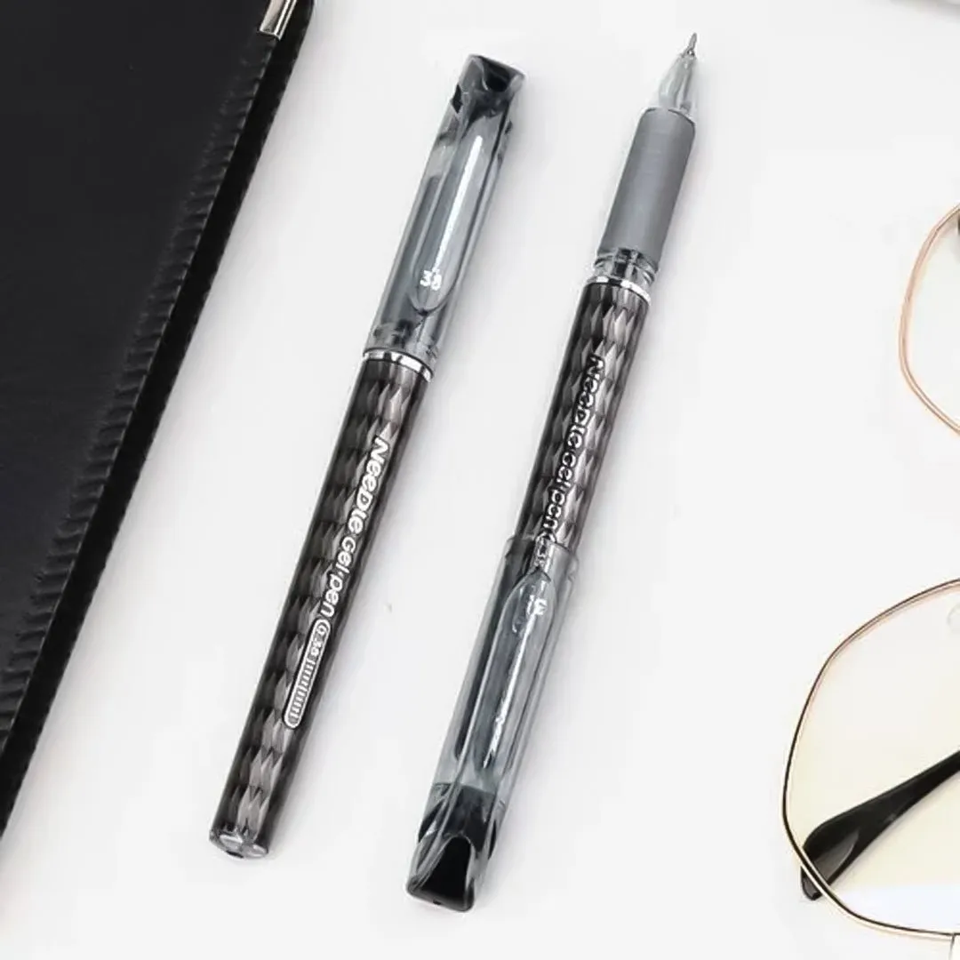 Baoke Needle Black Ink 0.38mm Gel Pen (Pack Of 6)