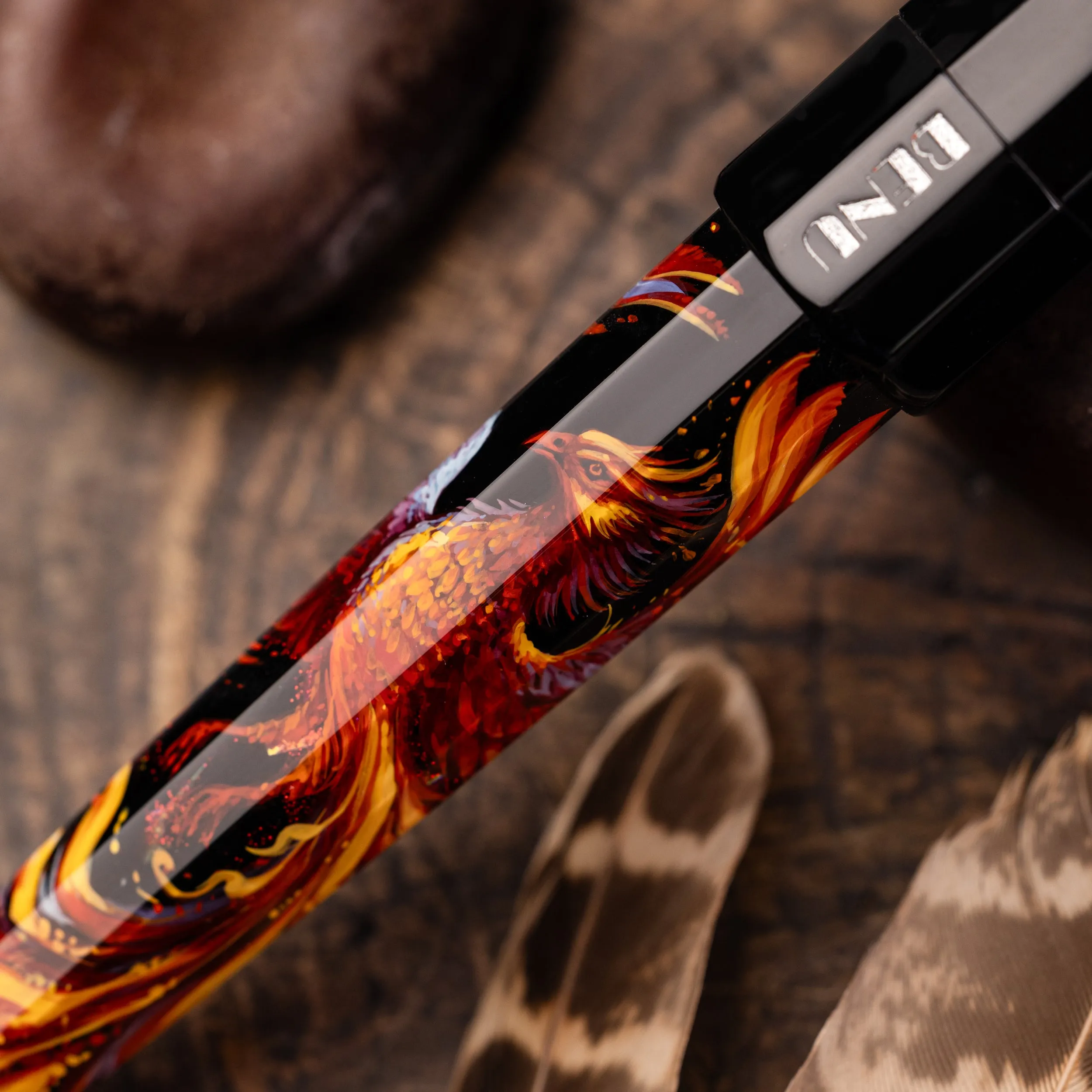Benu Euphoria Handpainted Fountain Pen in Phoenix Rising LE