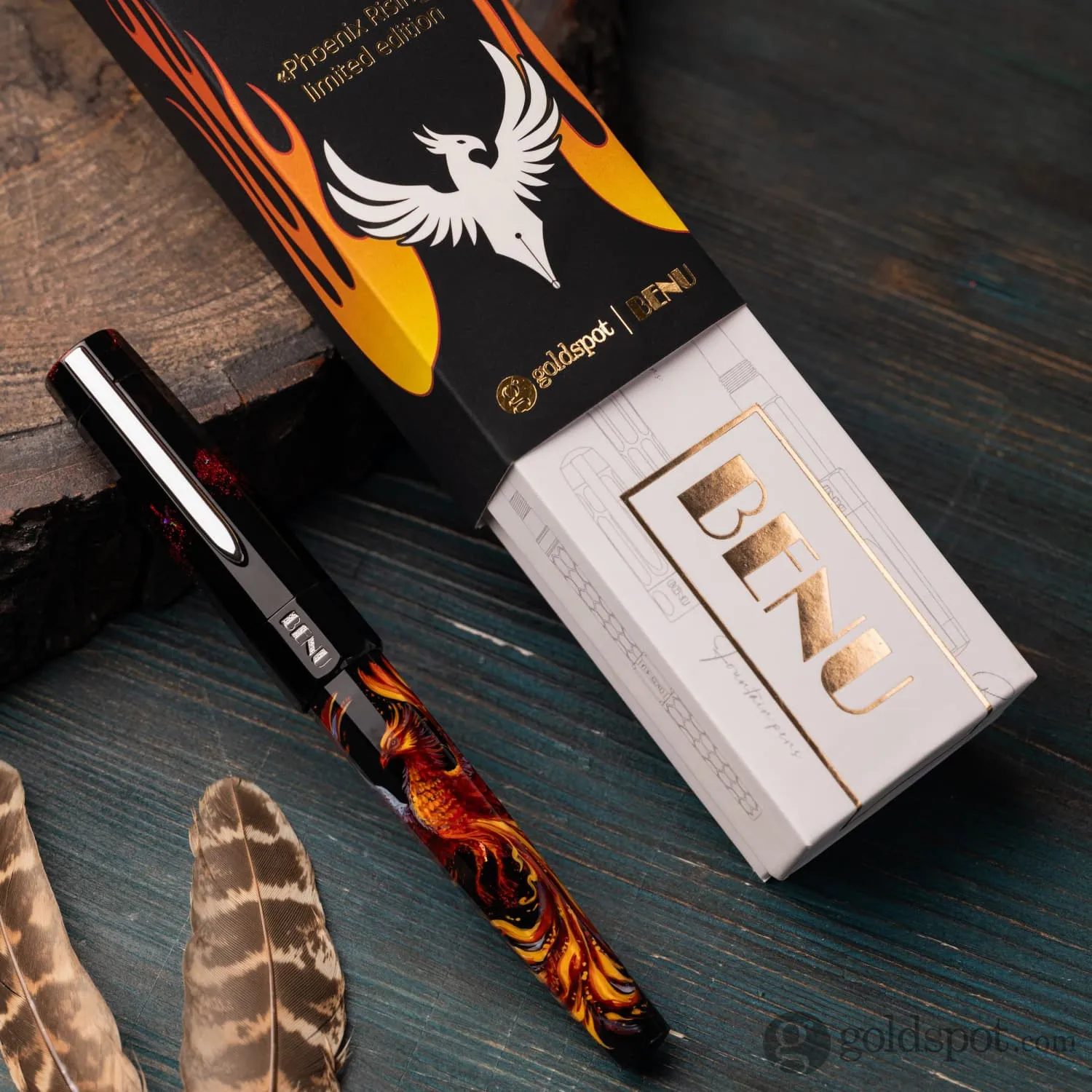 Benu Euphoria Handpainted Fountain Pen in Phoenix Rising LE