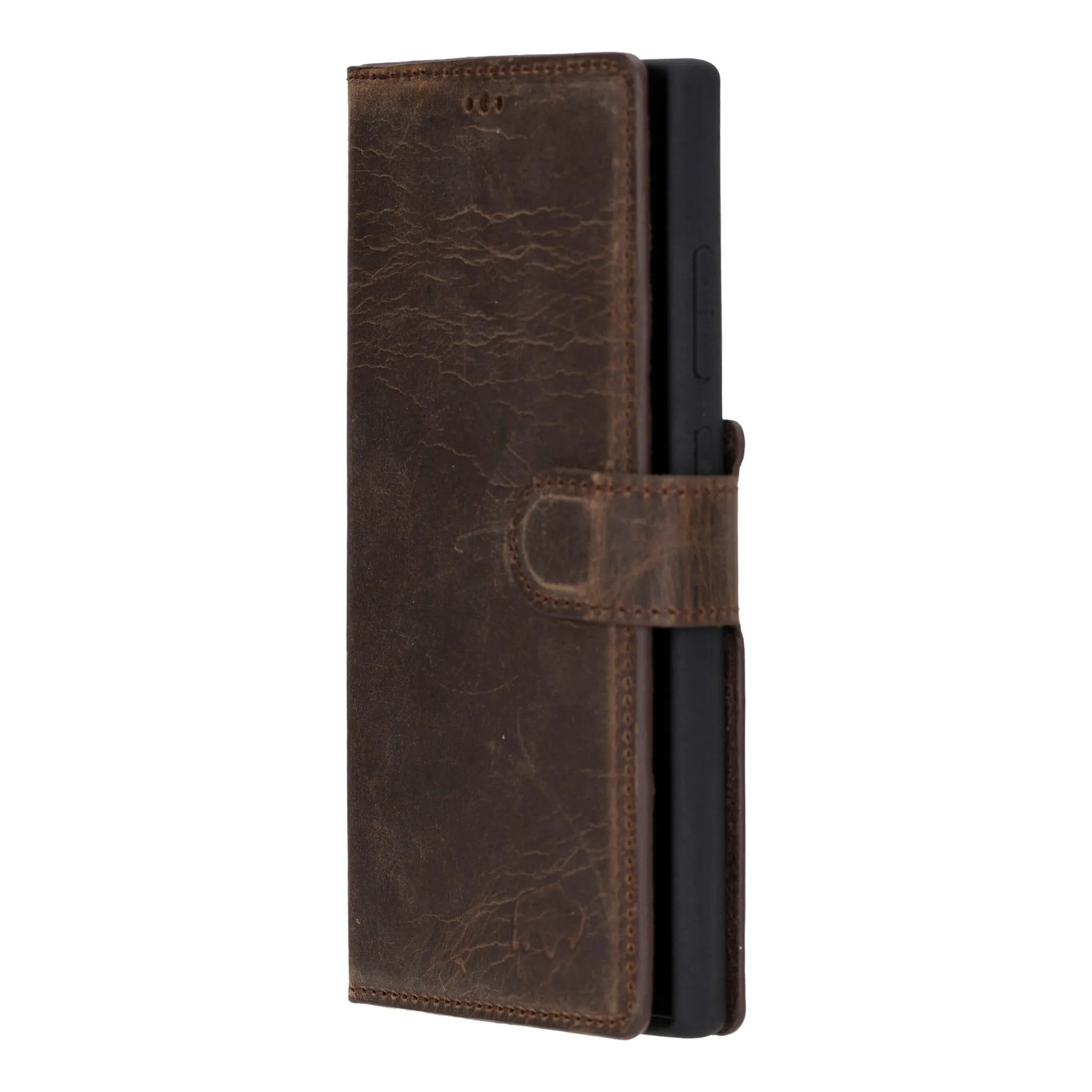 Carter Samsung Galaxy S24 Ultra Wallet Case, Distressed Coffee