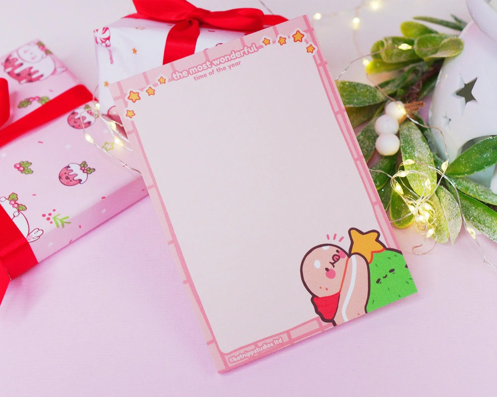 Christmas Gingie Notepad | Cute Holiday Stationery | Festive A6 Memo Pad 🎄
