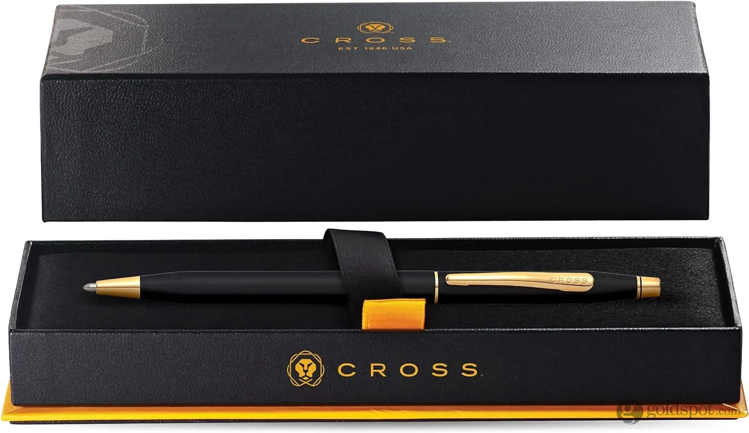 Classic Century Glossy Black 23k PVD Gold Trim Ballpoint Pen