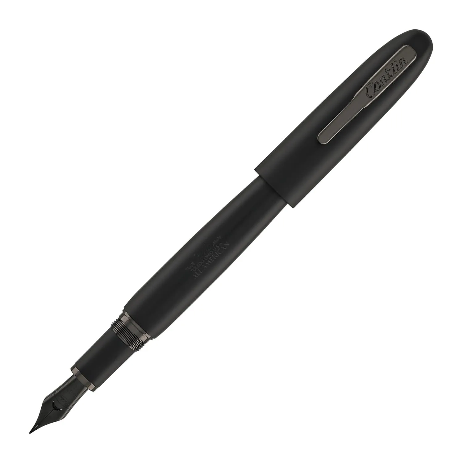 Conklin All American Fountain Pen in Matte Black with Gunmetal Trim