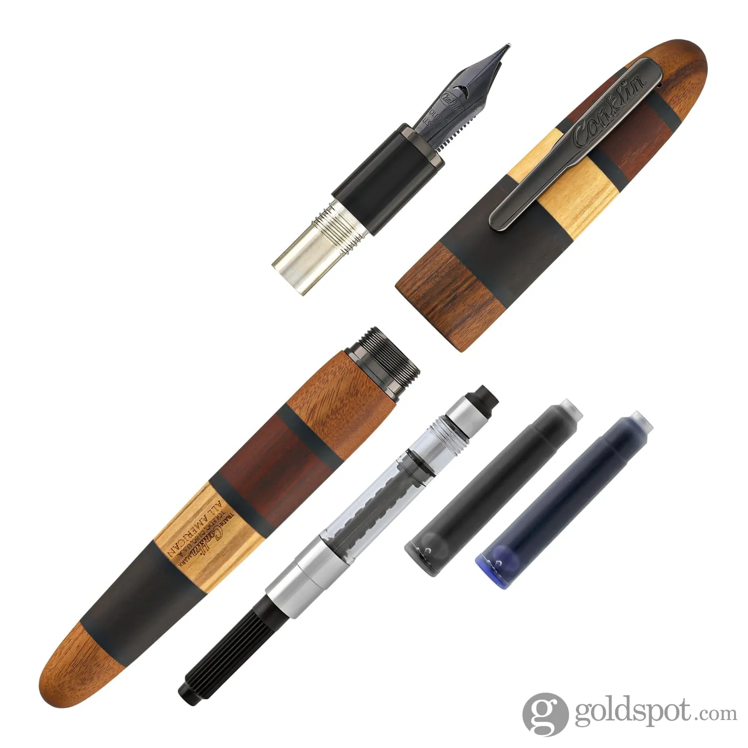 Conklin All American Fountain Pen in Quad Wood