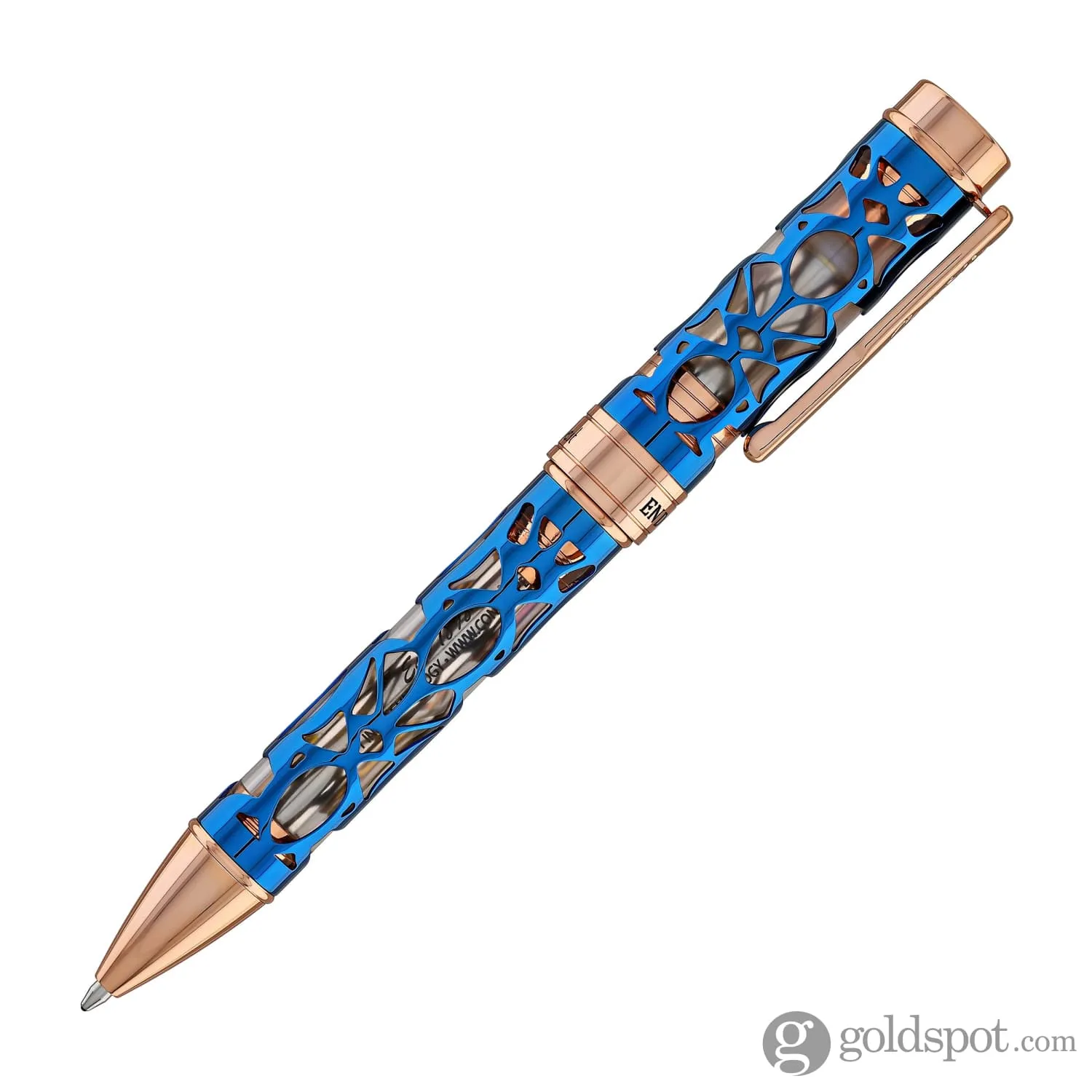 Conklin Endura Deco Crest Ballpoint Pen in Demo Blue with Rosegold Trim