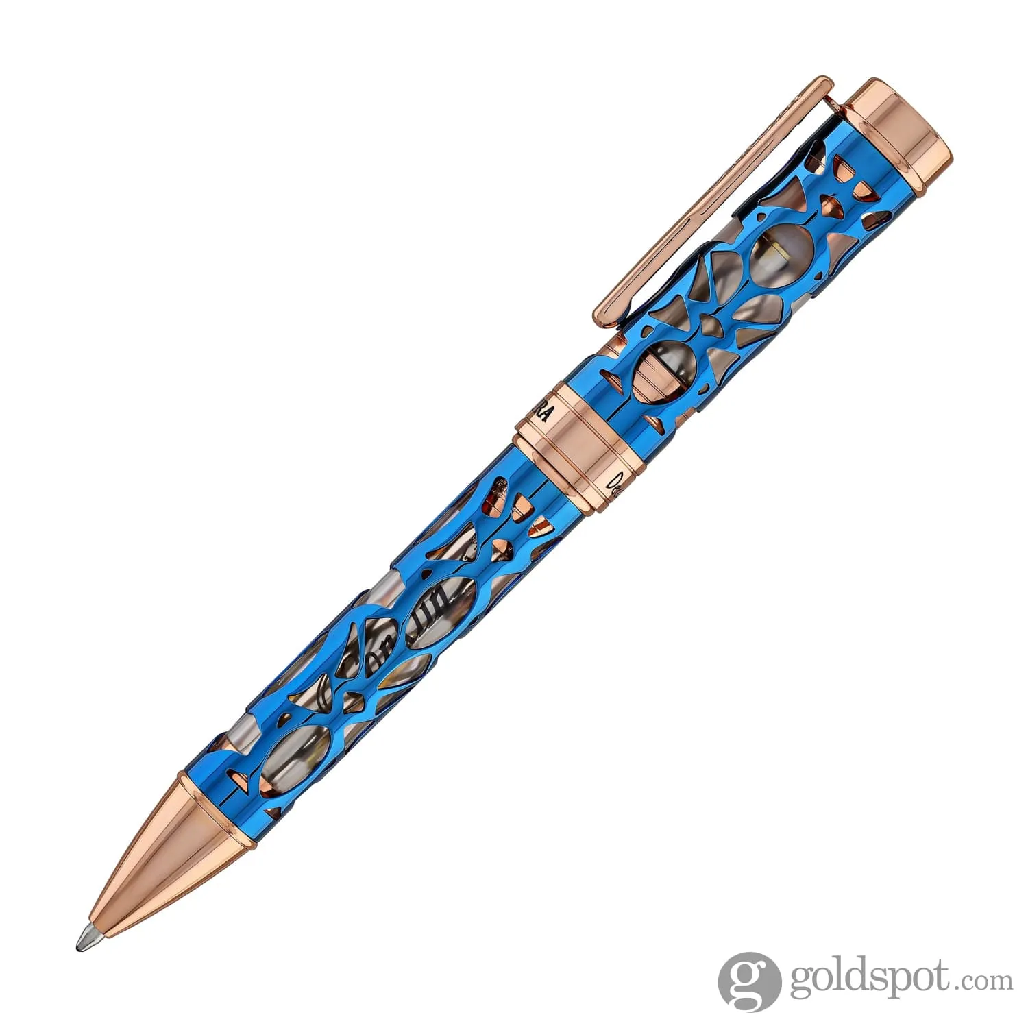 Conklin Endura Deco Crest Ballpoint Pen in Demo Blue with Rosegold Trim