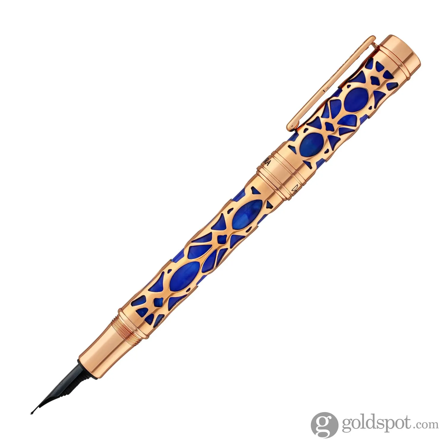 Conklin Endura Deco Crest Fountain Pen in Blue with Rosegold Trim