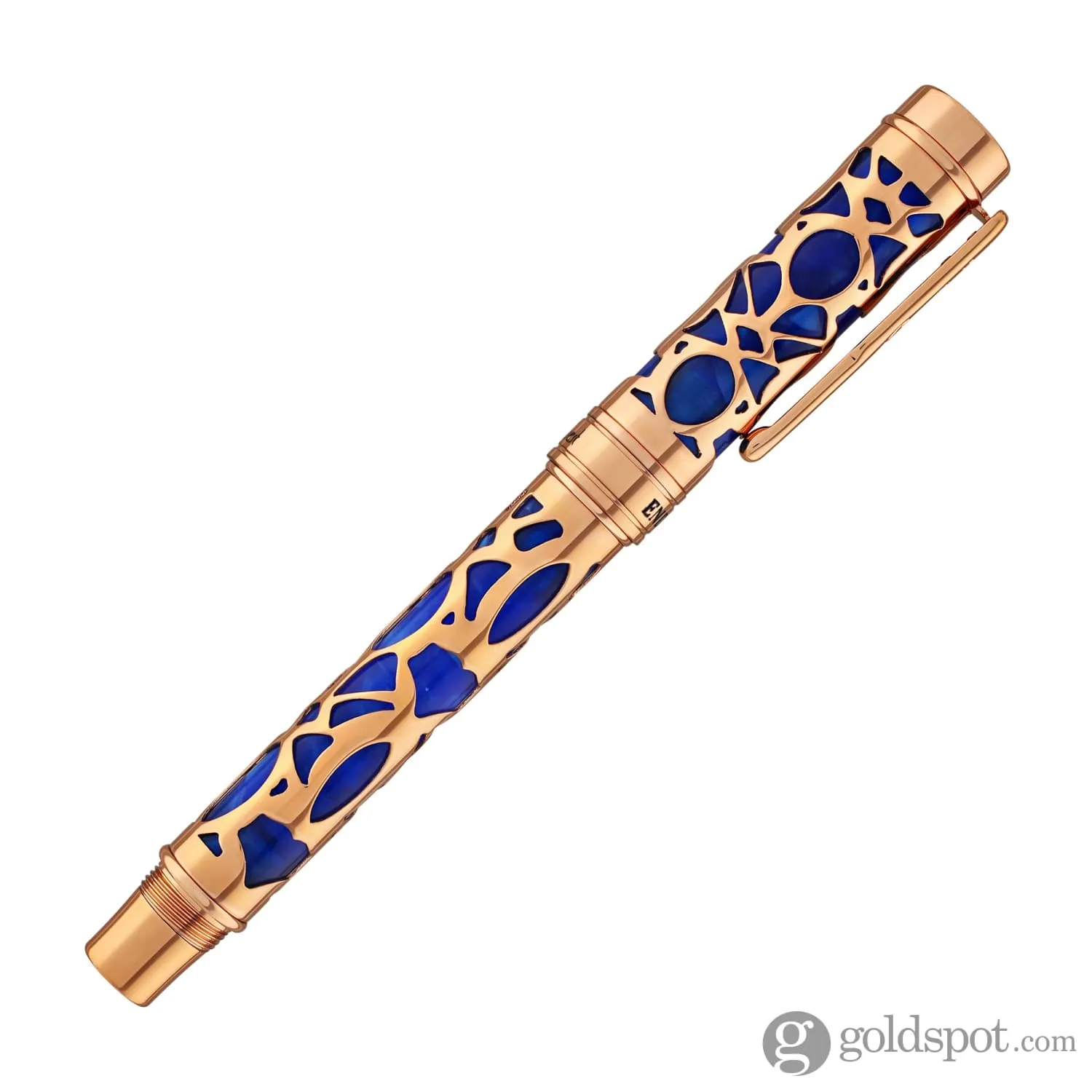 Conklin Endura Deco Crest Fountain Pen in Blue with Rosegold Trim