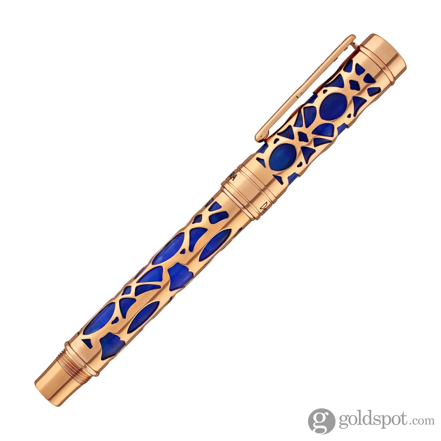 Conklin Endura Deco Crest Fountain Pen in Blue with Rosegold Trim