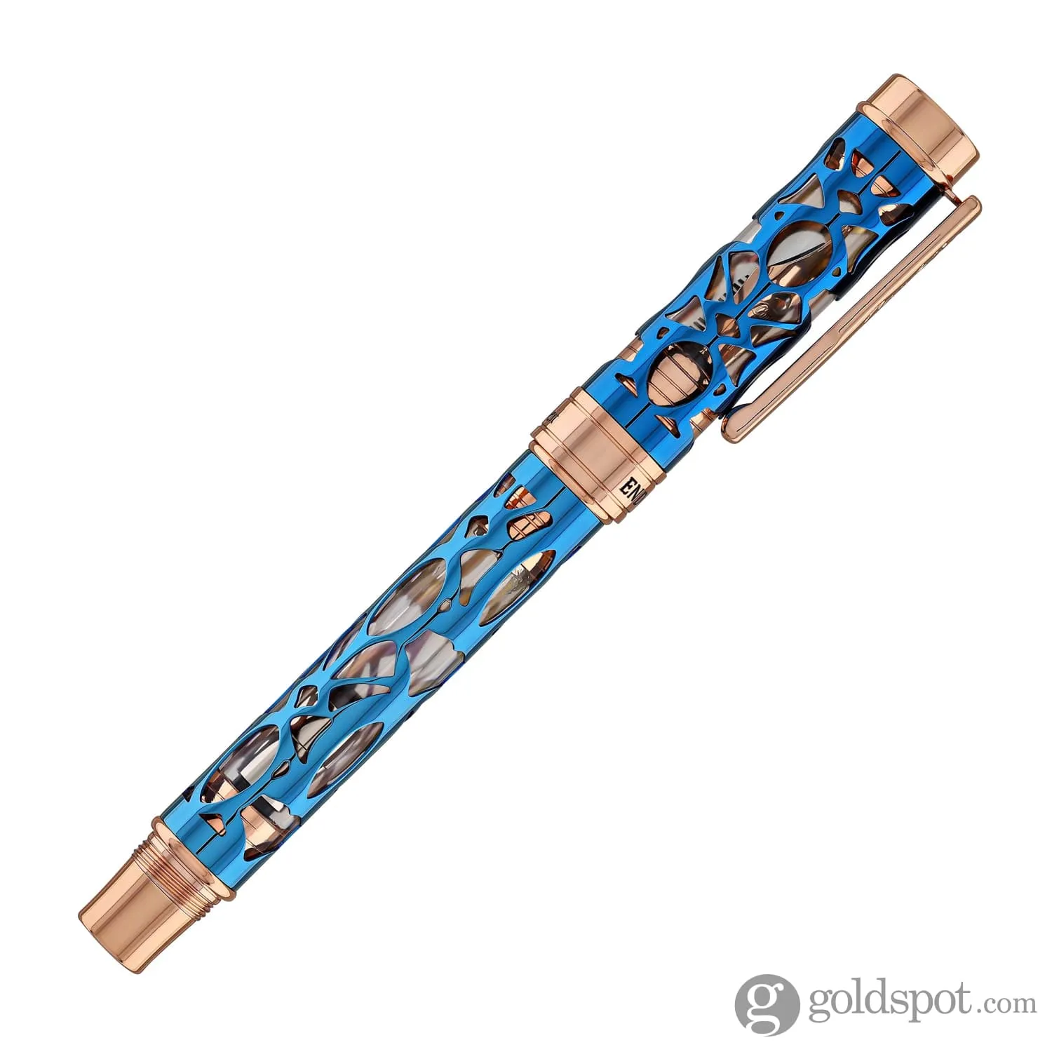 Conklin Endura Deco Crest Fountain Pen in Demo Blue with Rosegold Trim