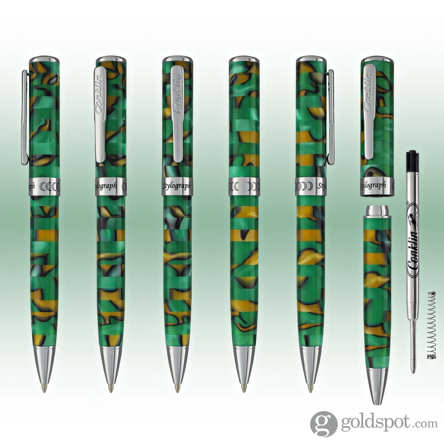 Conklin Stylograph Mosaic Ballpoint Pen in Green/Brown