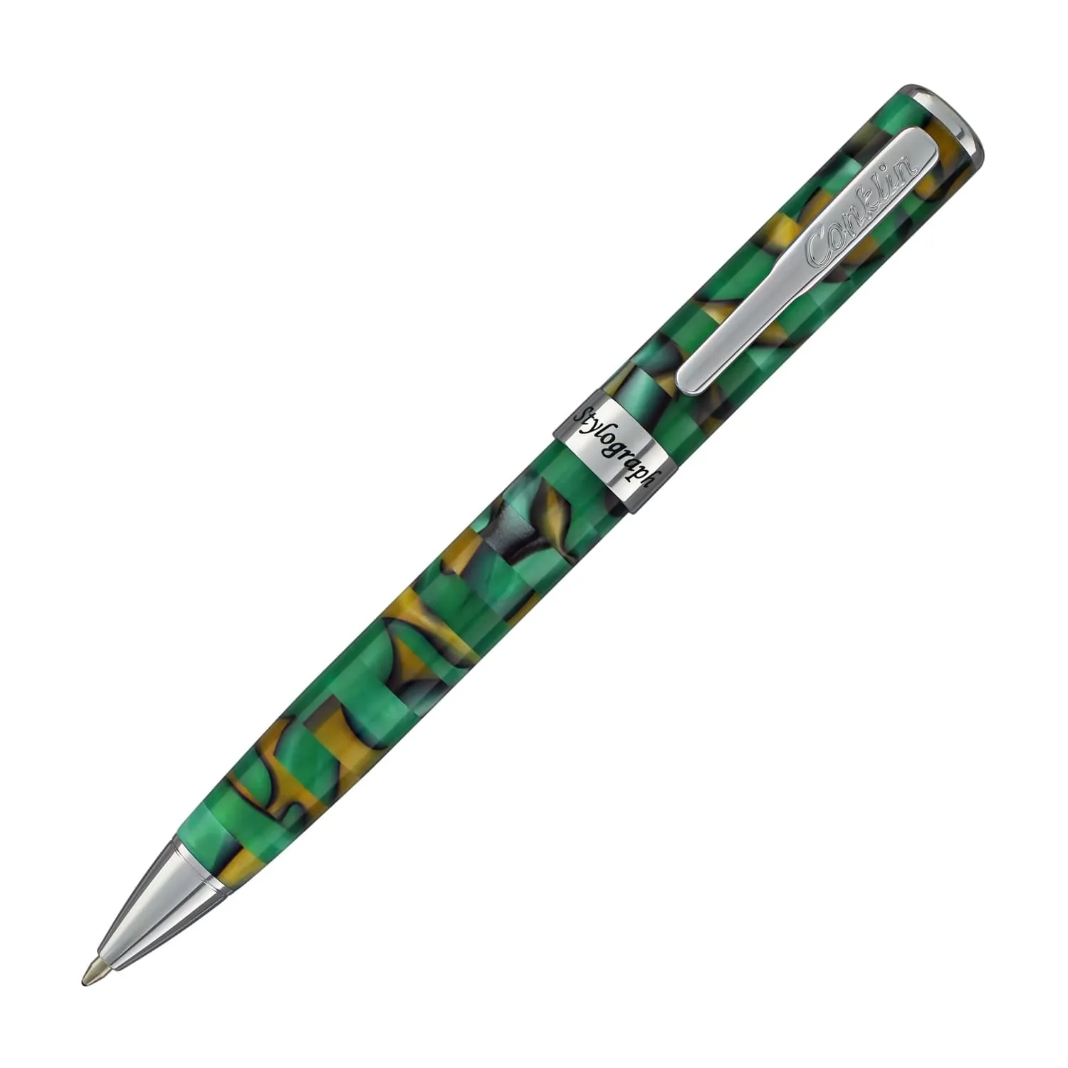 Conklin Stylograph Mosaic Ballpoint Pen in Green/Brown