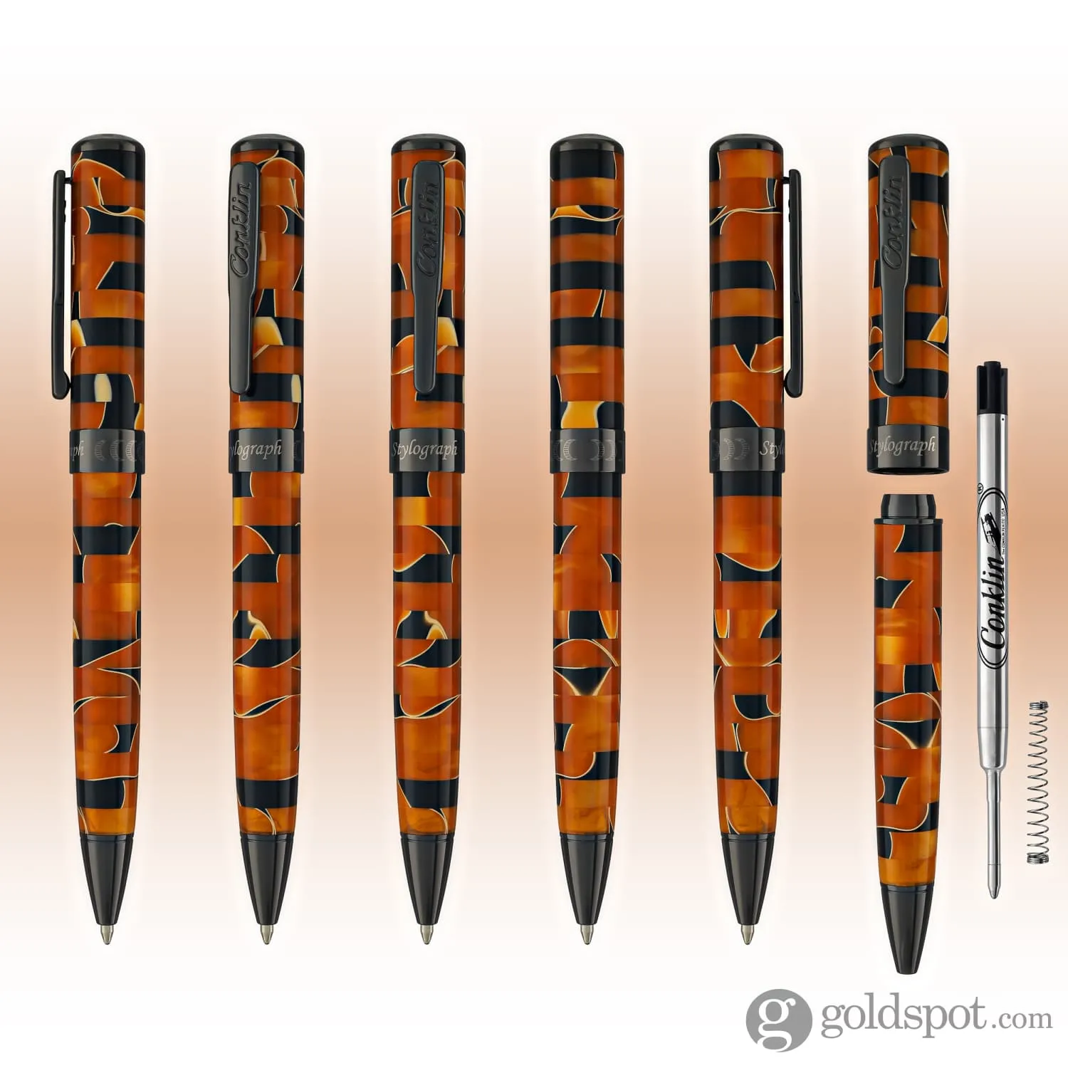 Conklin Stylograph Mosaic Ballpoint Pen in Orange/Black
