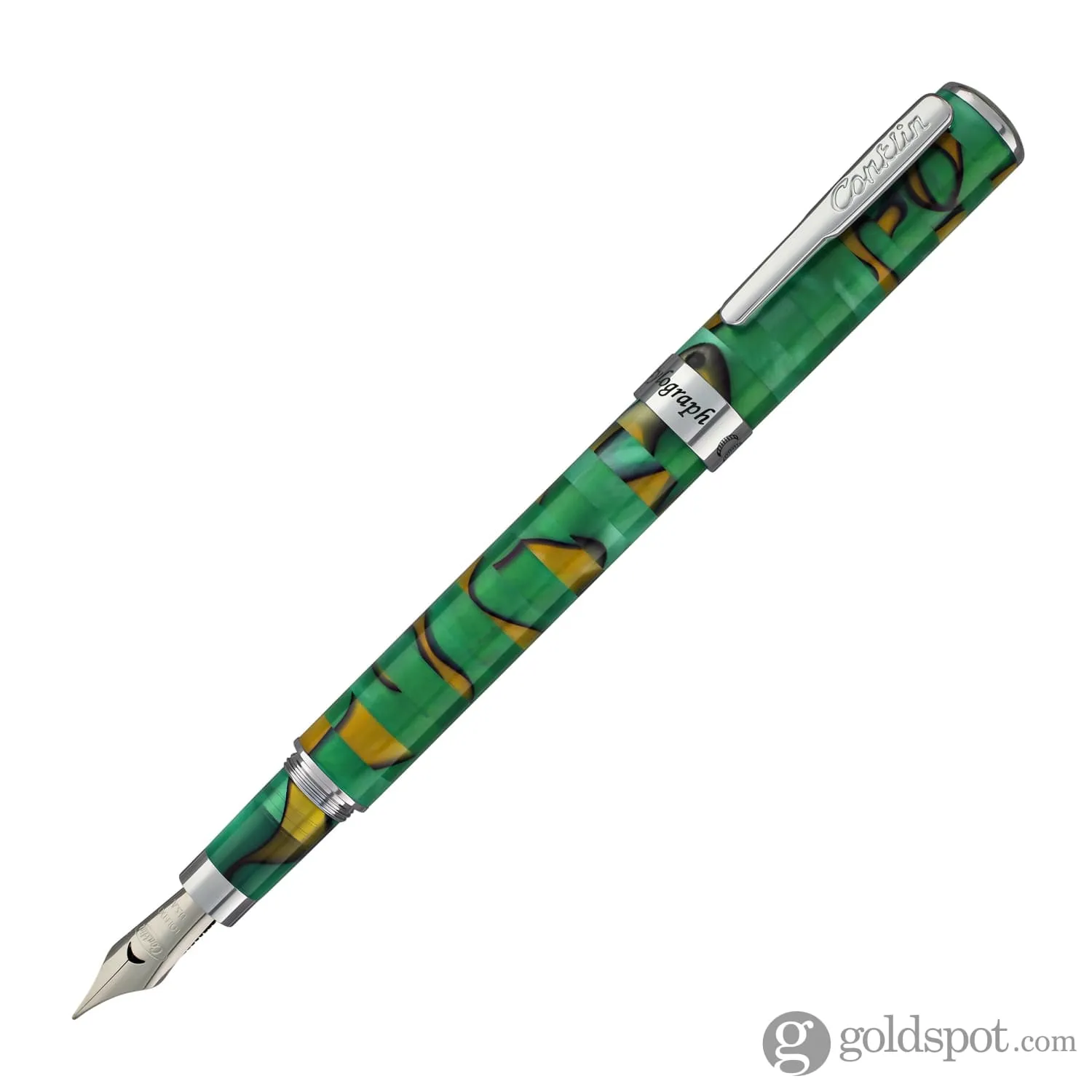 Conklin Stylograph Mosaic Fountain Pen in Green/Brown