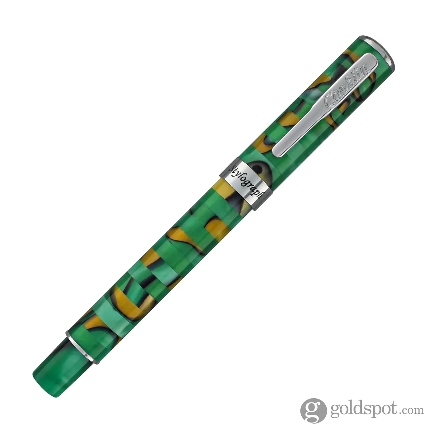 Conklin Stylograph Mosaic Fountain Pen in Green/Brown