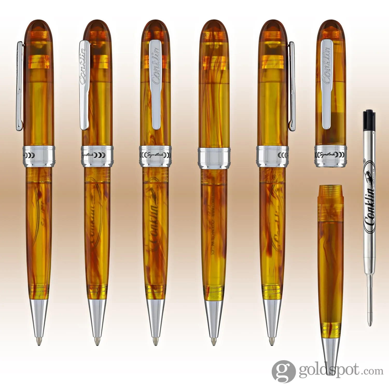 Conklin Symetrik Ballpoint Pen in Precious Amber