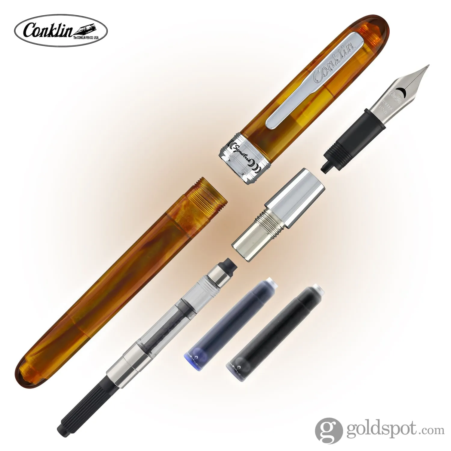 Conklin Symetrik Fountain Pen in Precious Amber