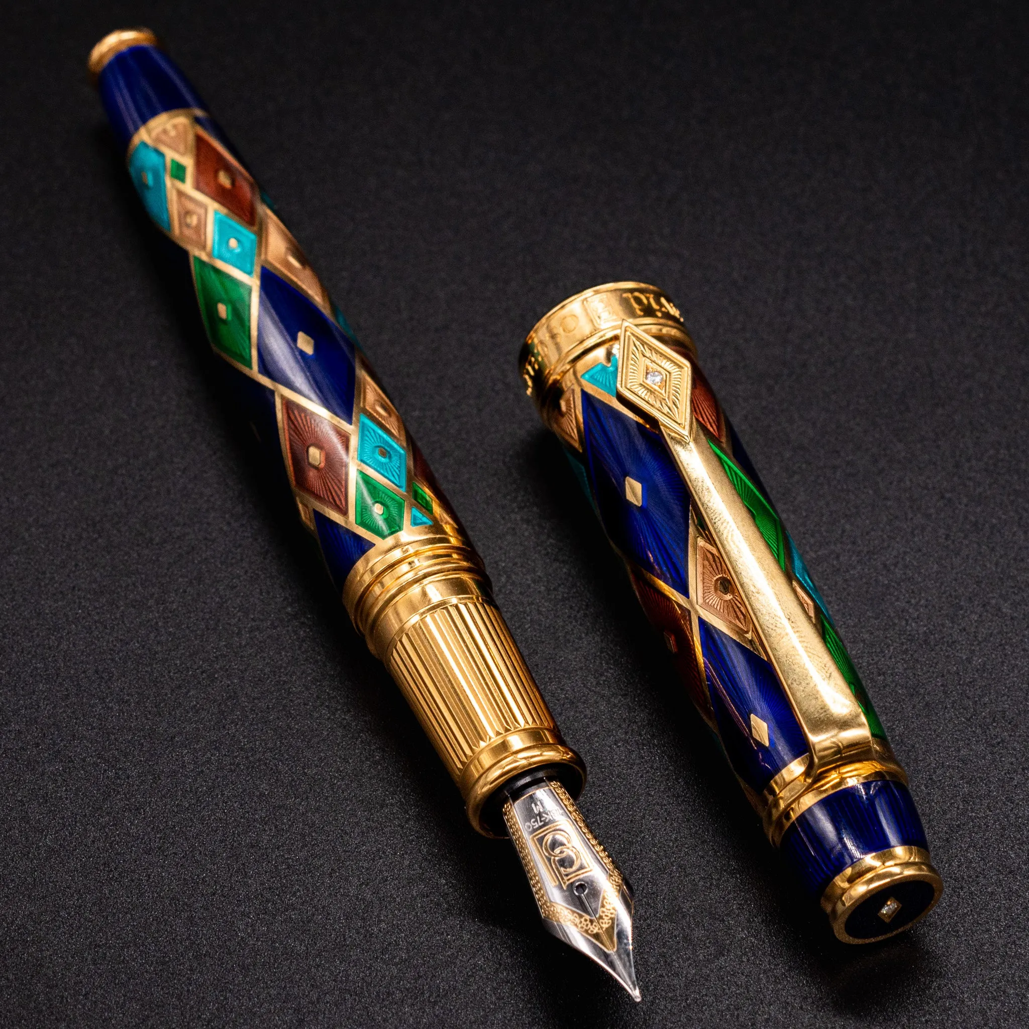 David Oscarson Harlequin Fountain Pen - Purple