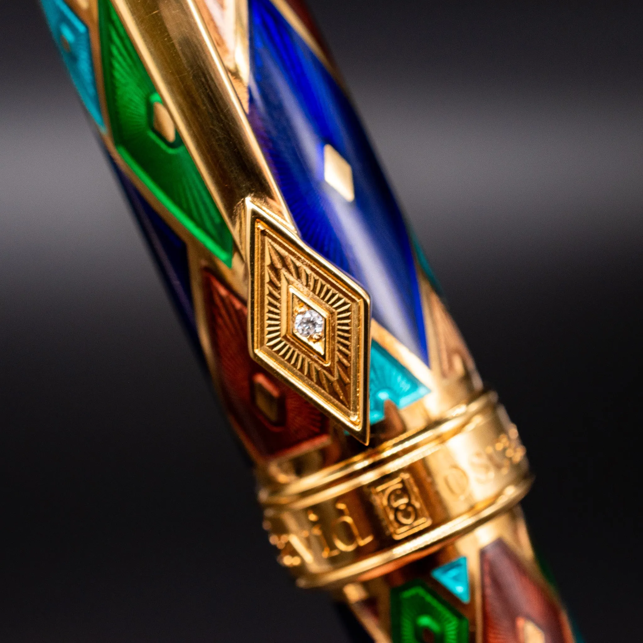 David Oscarson Harlequin Fountain Pen - Purple