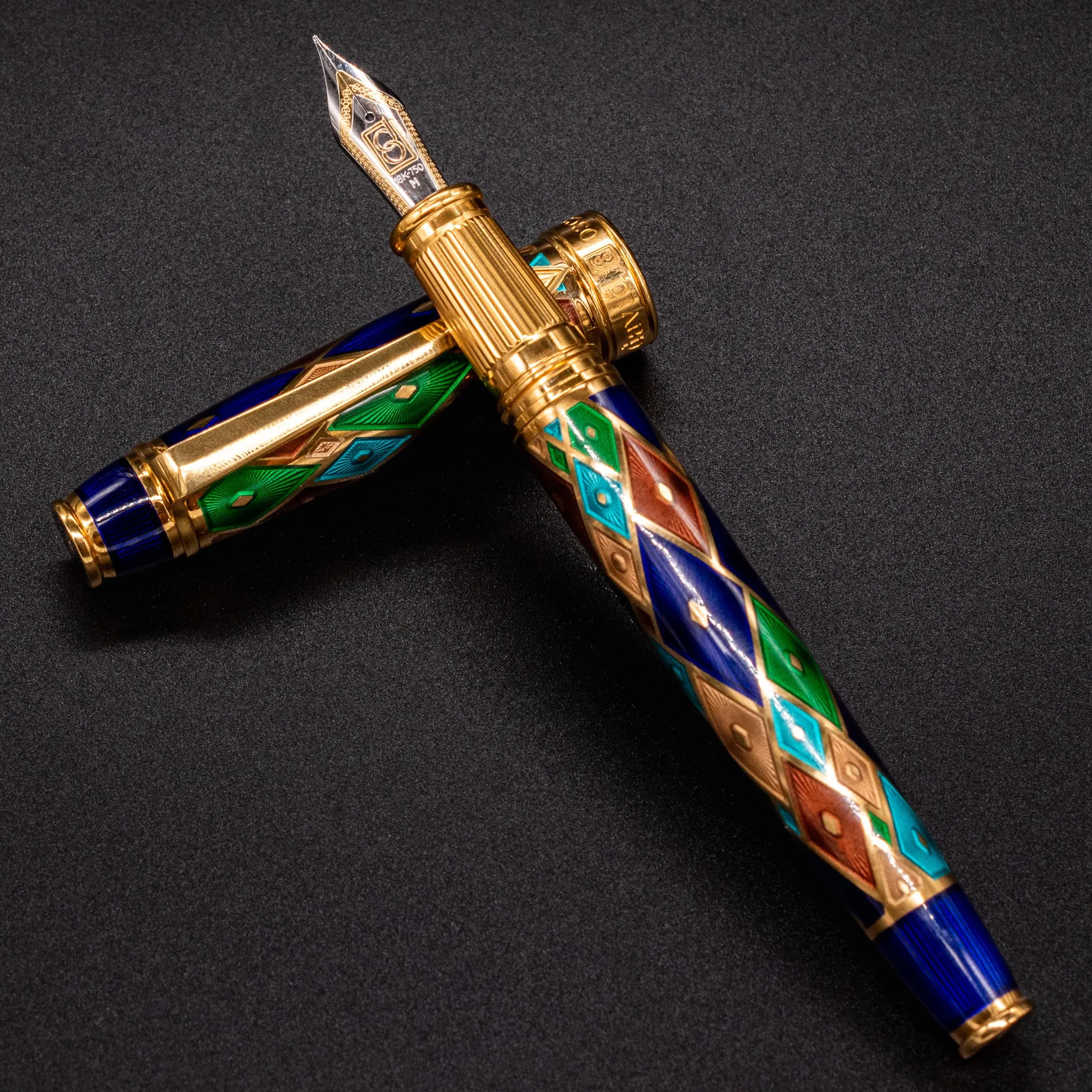 David Oscarson Harlequin Fountain Pen - Purple