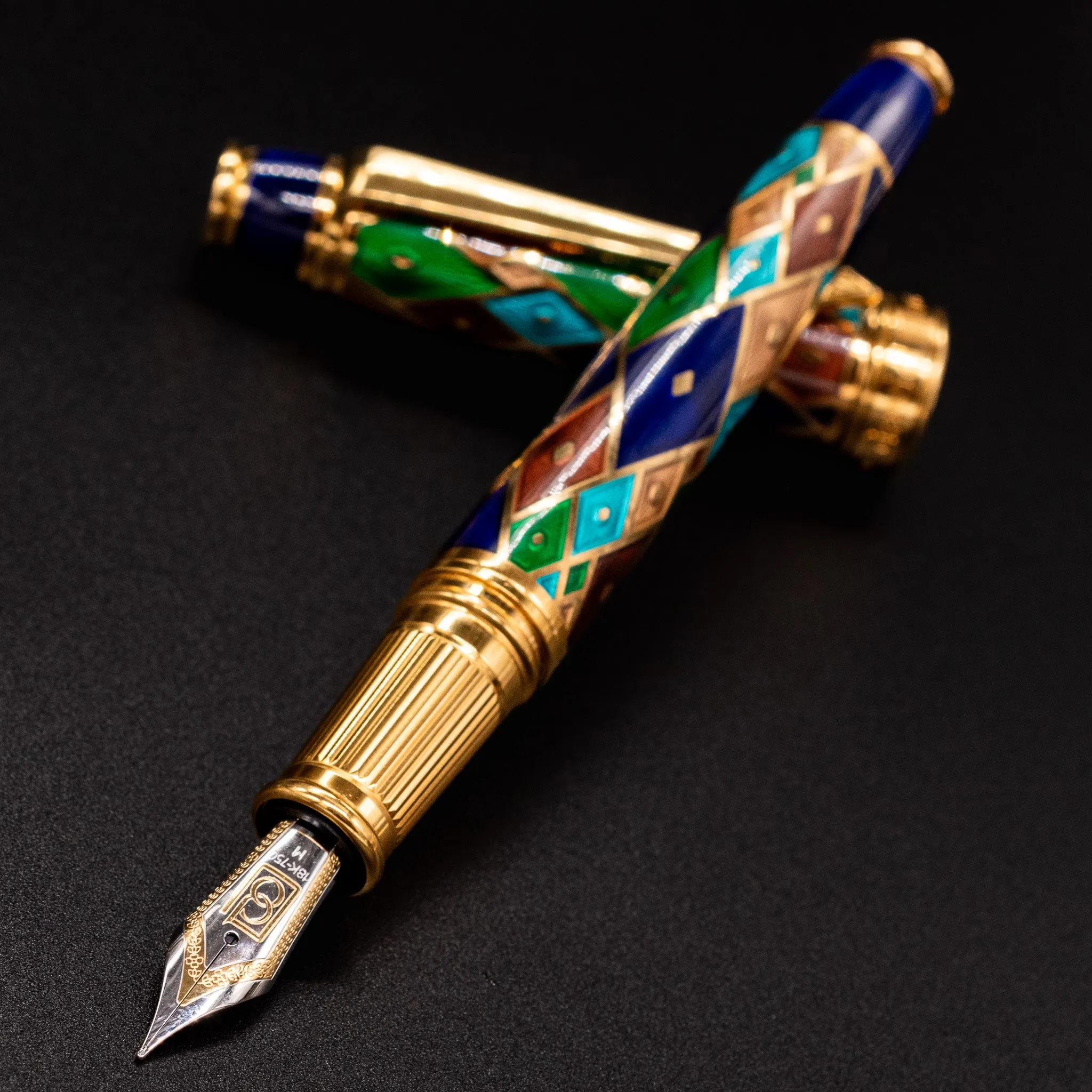 David Oscarson Harlequin Fountain Pen - Purple