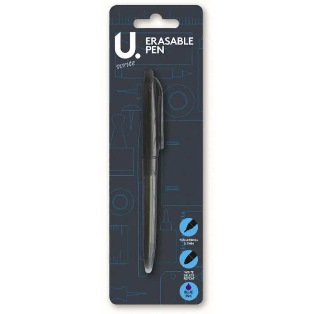 Erasable Pen - Rollerball Blue Ink Smooth Writing Mistake Free Corrections Rollerball Tip Precise Lines