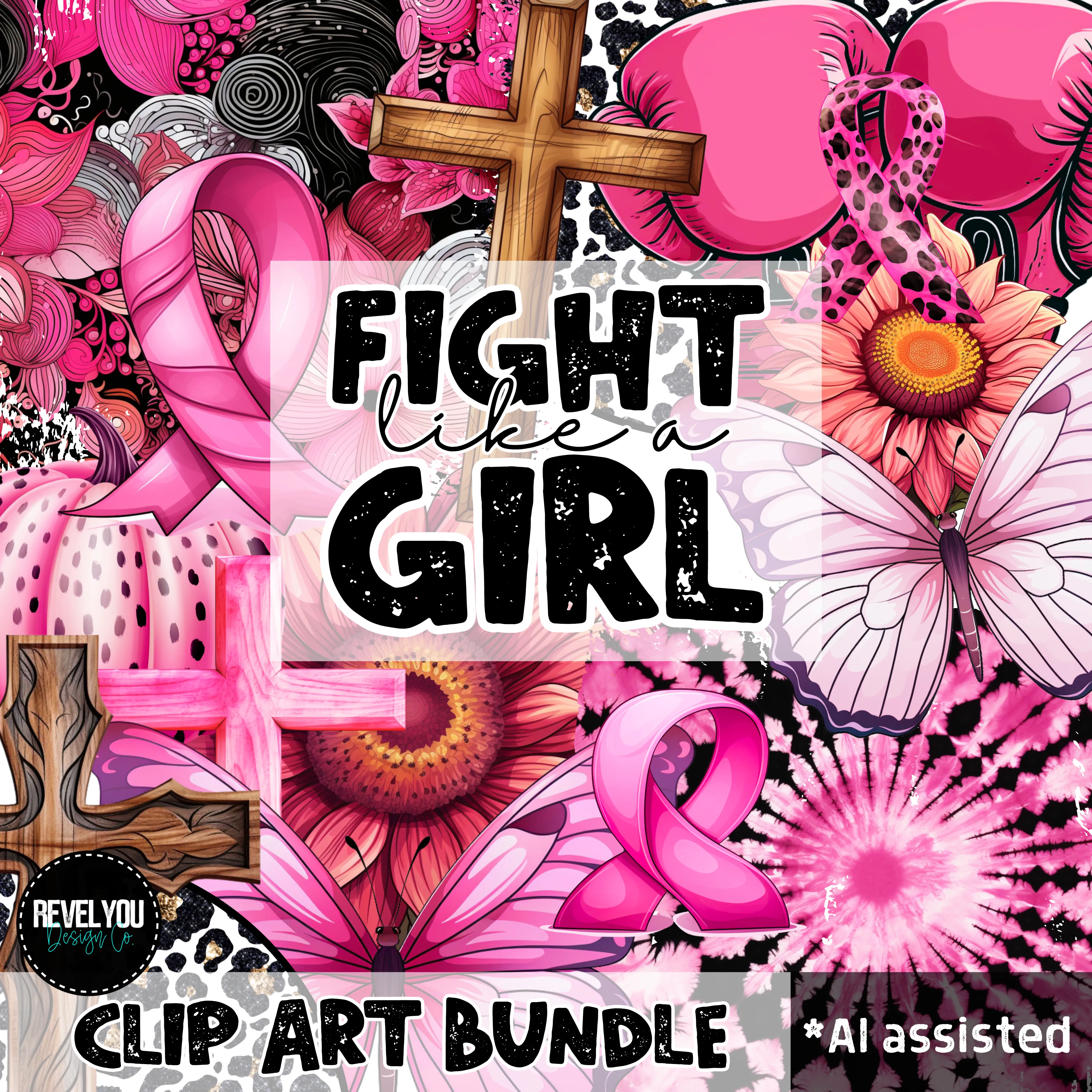 Fight Like A Girl Clipart Bundle